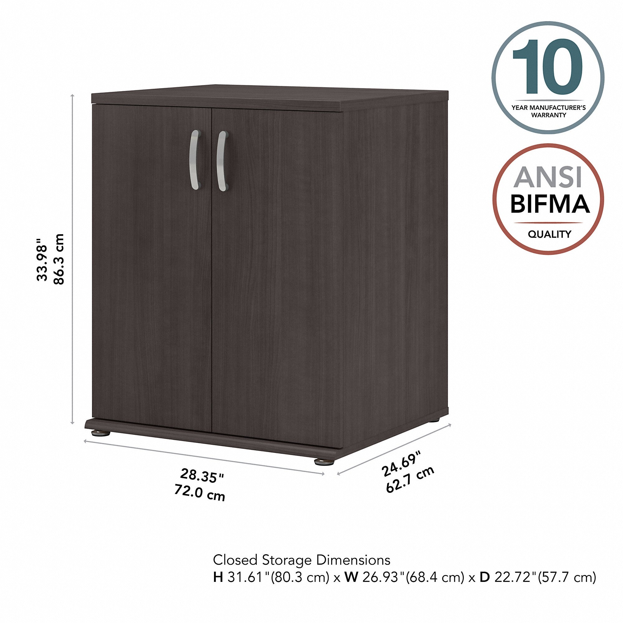 Bush Business Furniture Universal Closet Organizer with Doors and Shelves