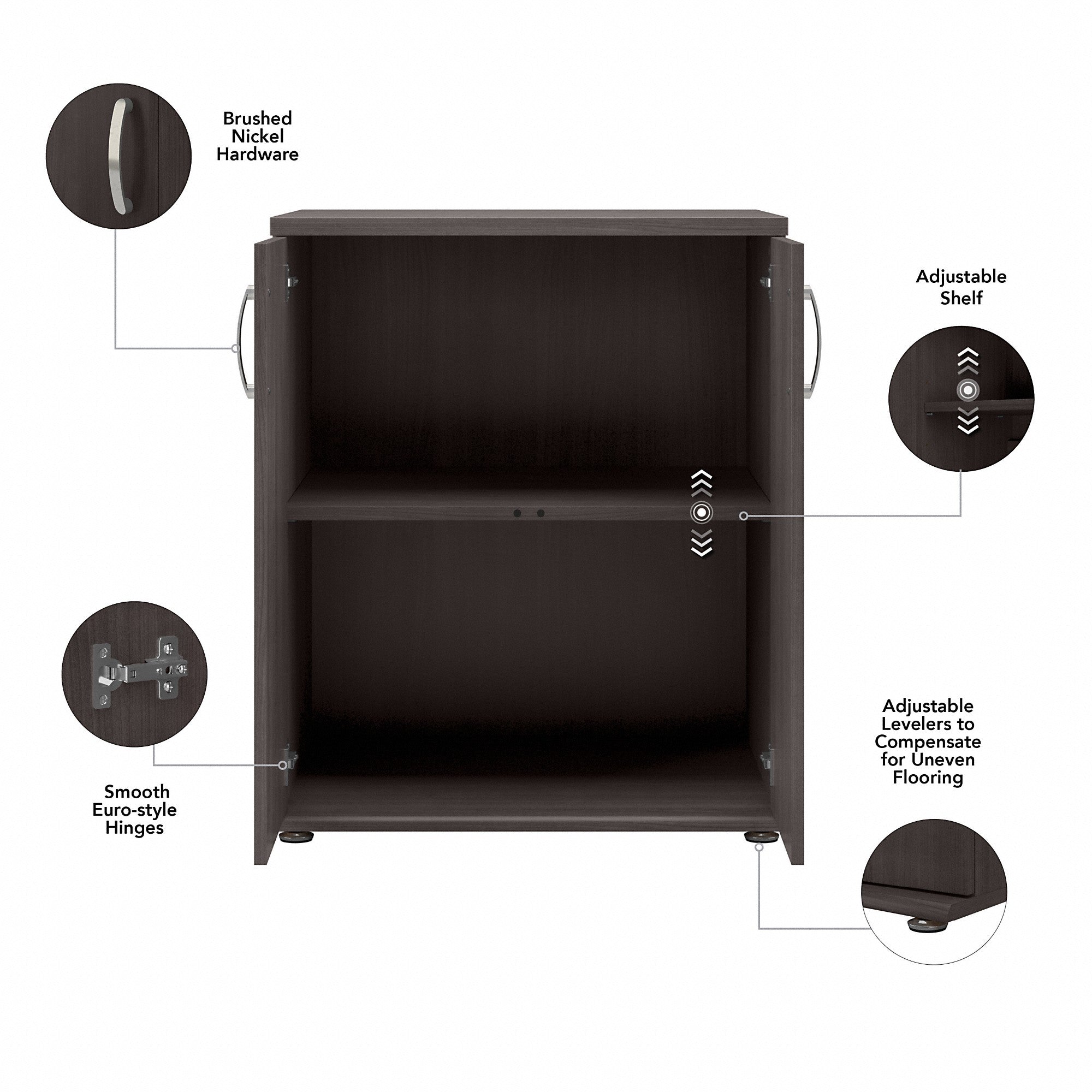 Bush Business Furniture Universal Closet Organizer with Doors and Shelves