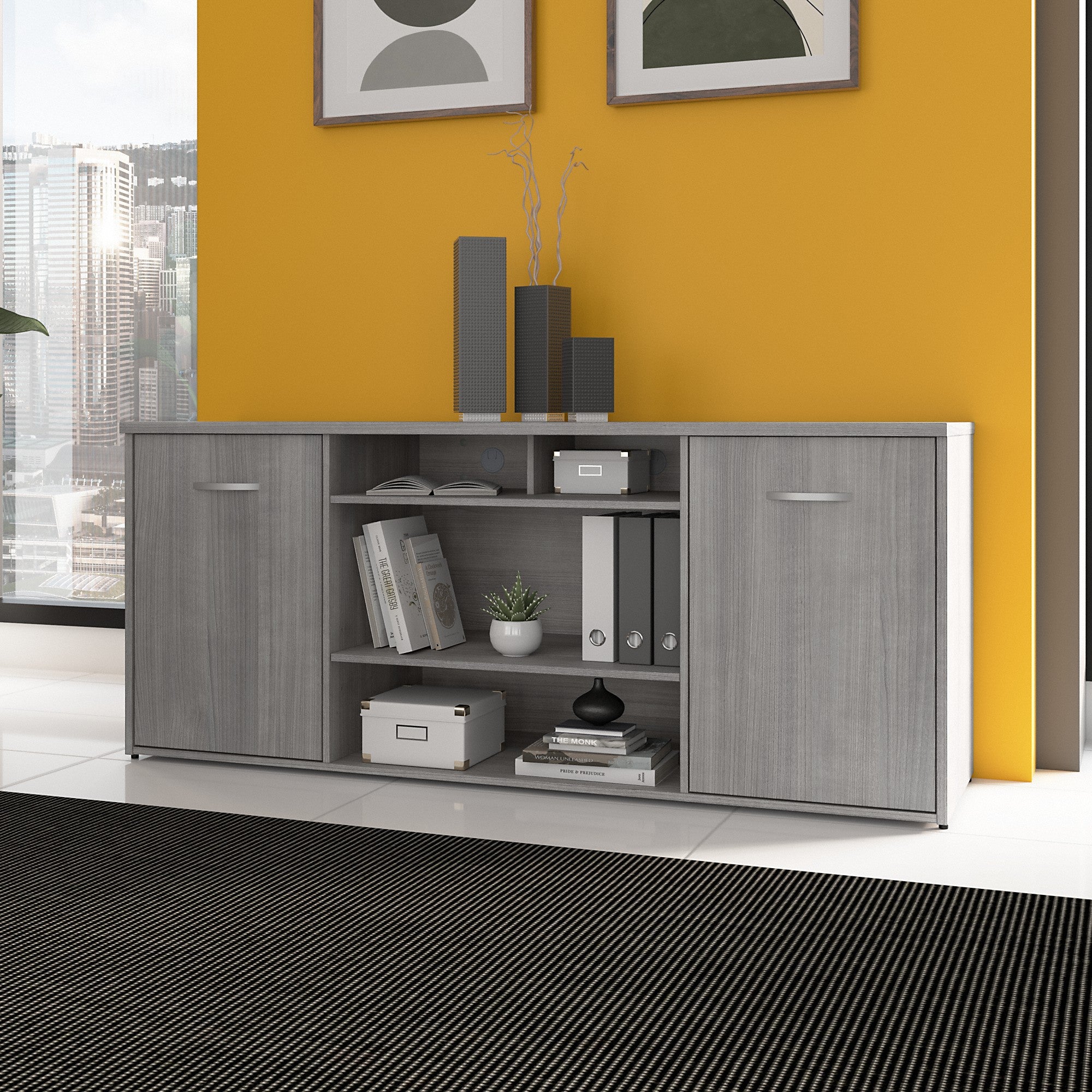 Bush Business Furniture 72W Office Storage Cabinet with Doors and Shelves