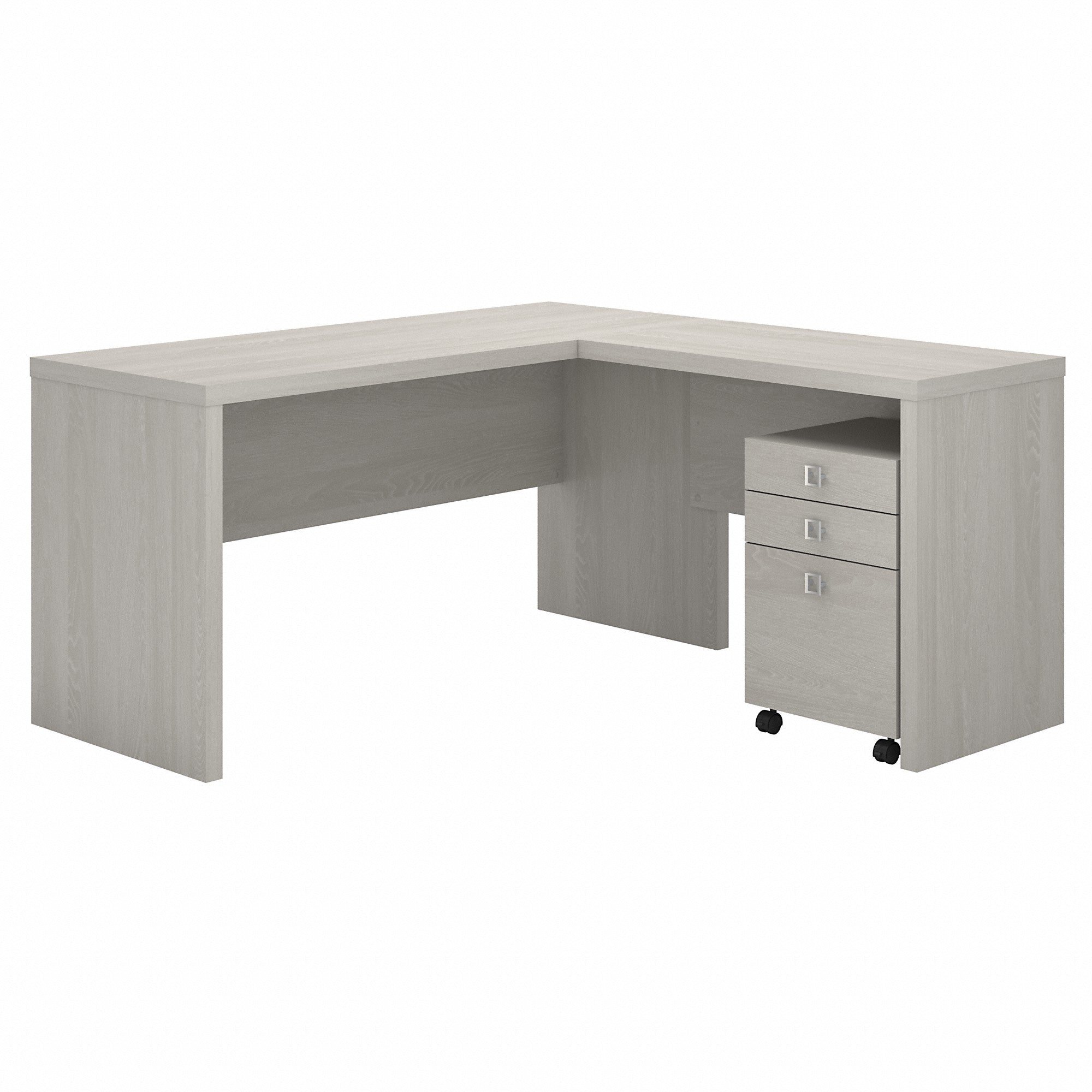 Office by kathy ireland® Echo L Shaped Desk with Mobile File Cabinet