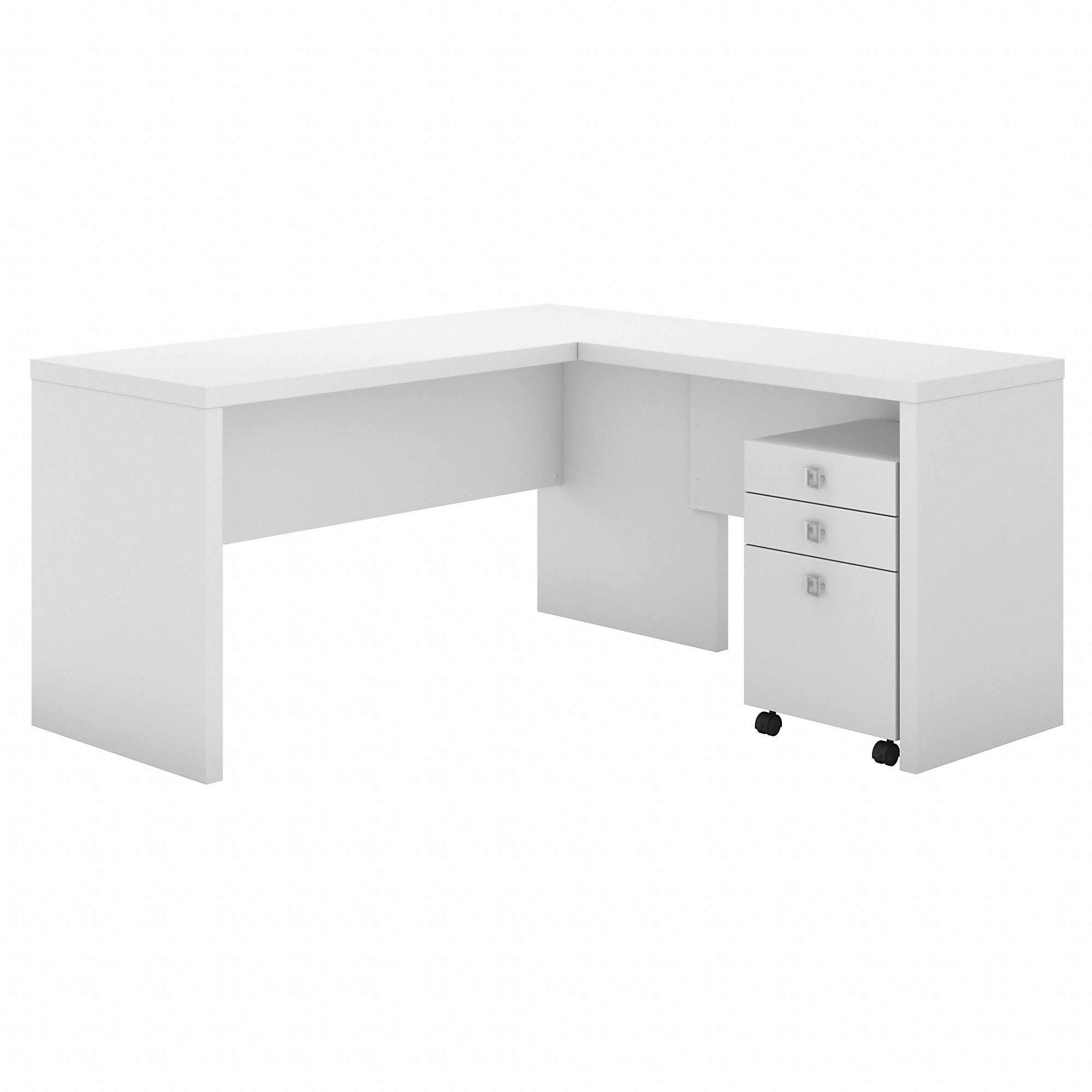 Office by kathy ireland® Echo L Shaped Desk with Mobile File Cabinet