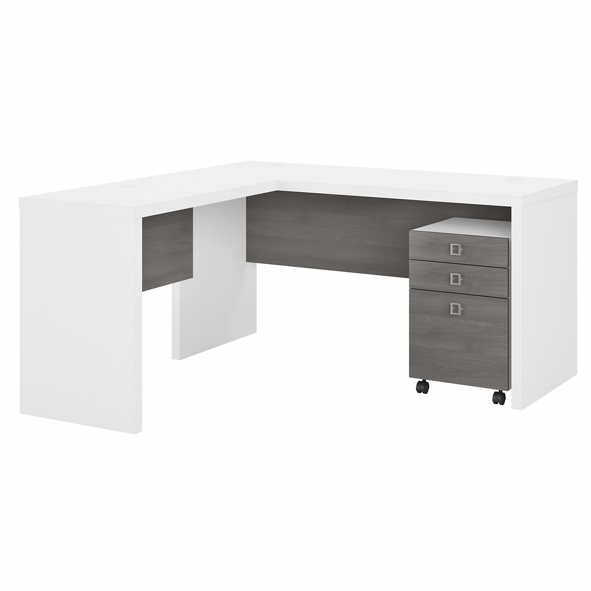 Office by kathy ireland® Echo L Shaped Desk with Mobile File Cabinet