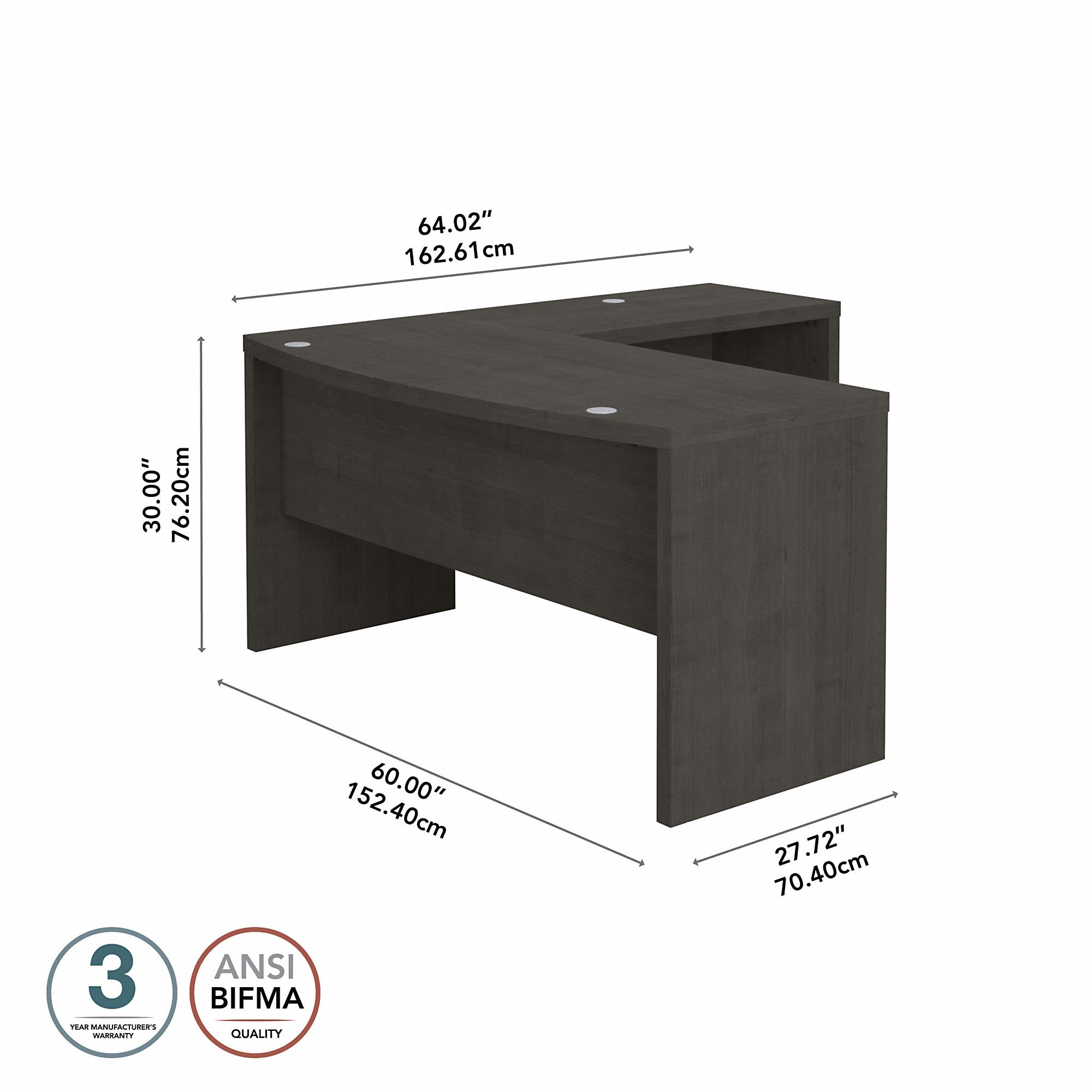 Office by kathy ireland® Echo L Shaped Bow Front Desk