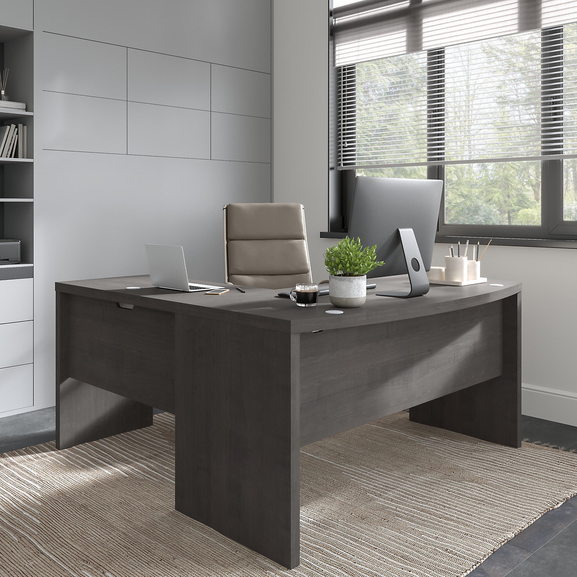 Office by kathy ireland® Echo L Shaped Bow Front Desk