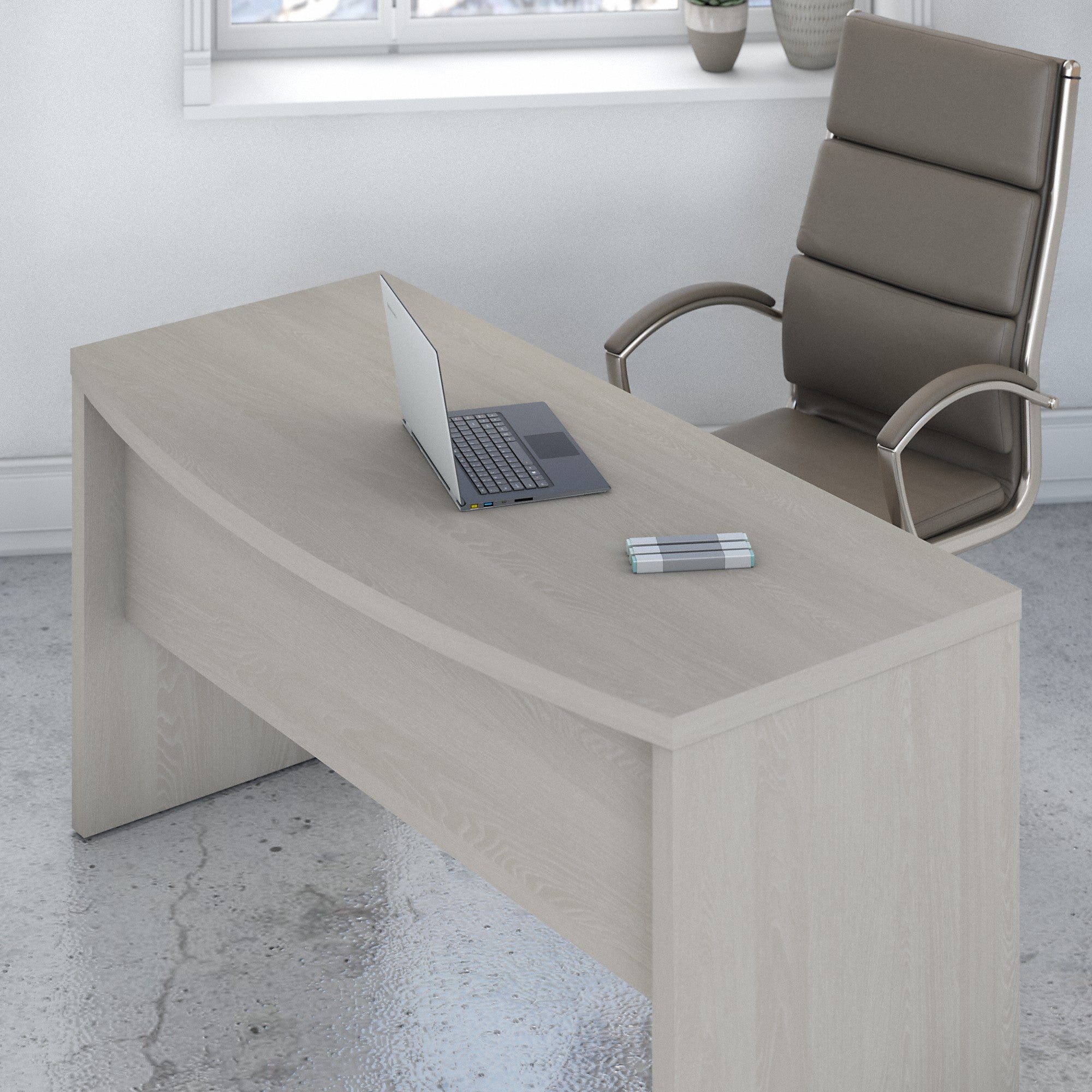 Office by kathy ireland® Echo L Shaped Bow Front Desk