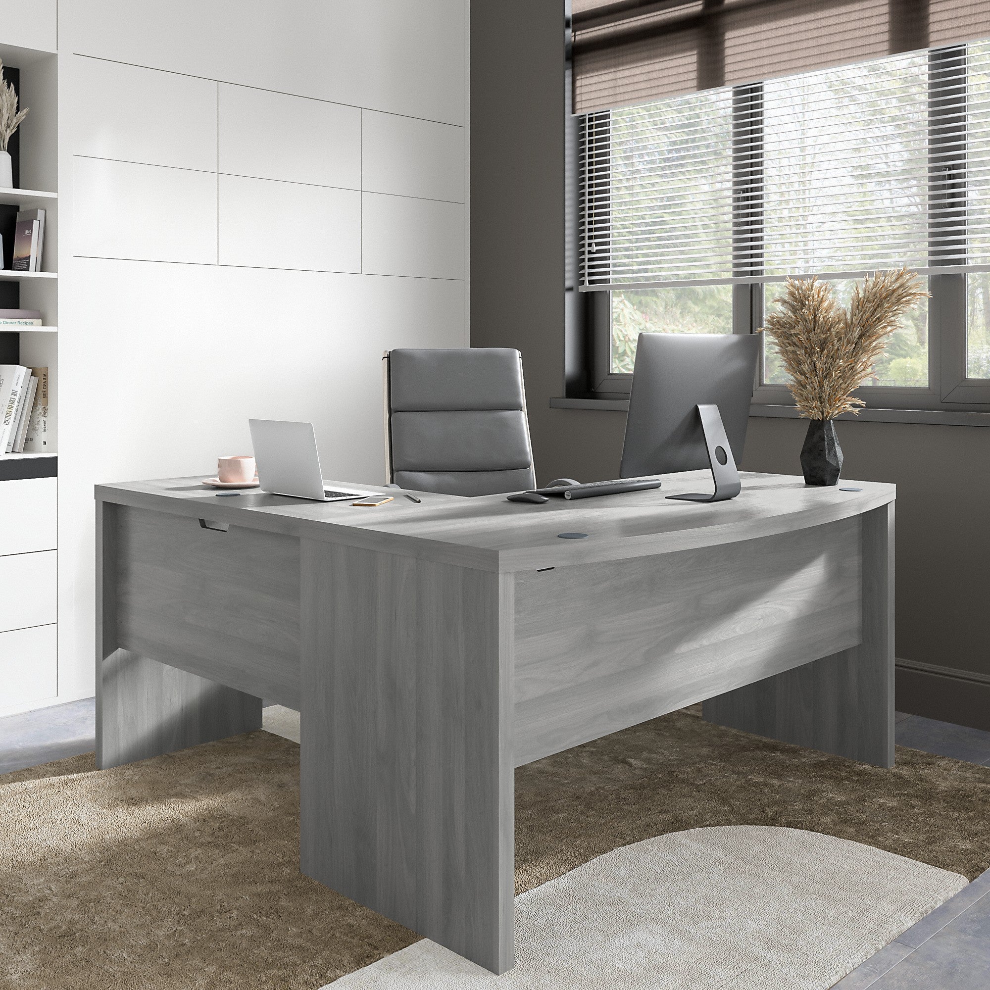 Office by kathy ireland® Echo L Shaped Bow Front Desk