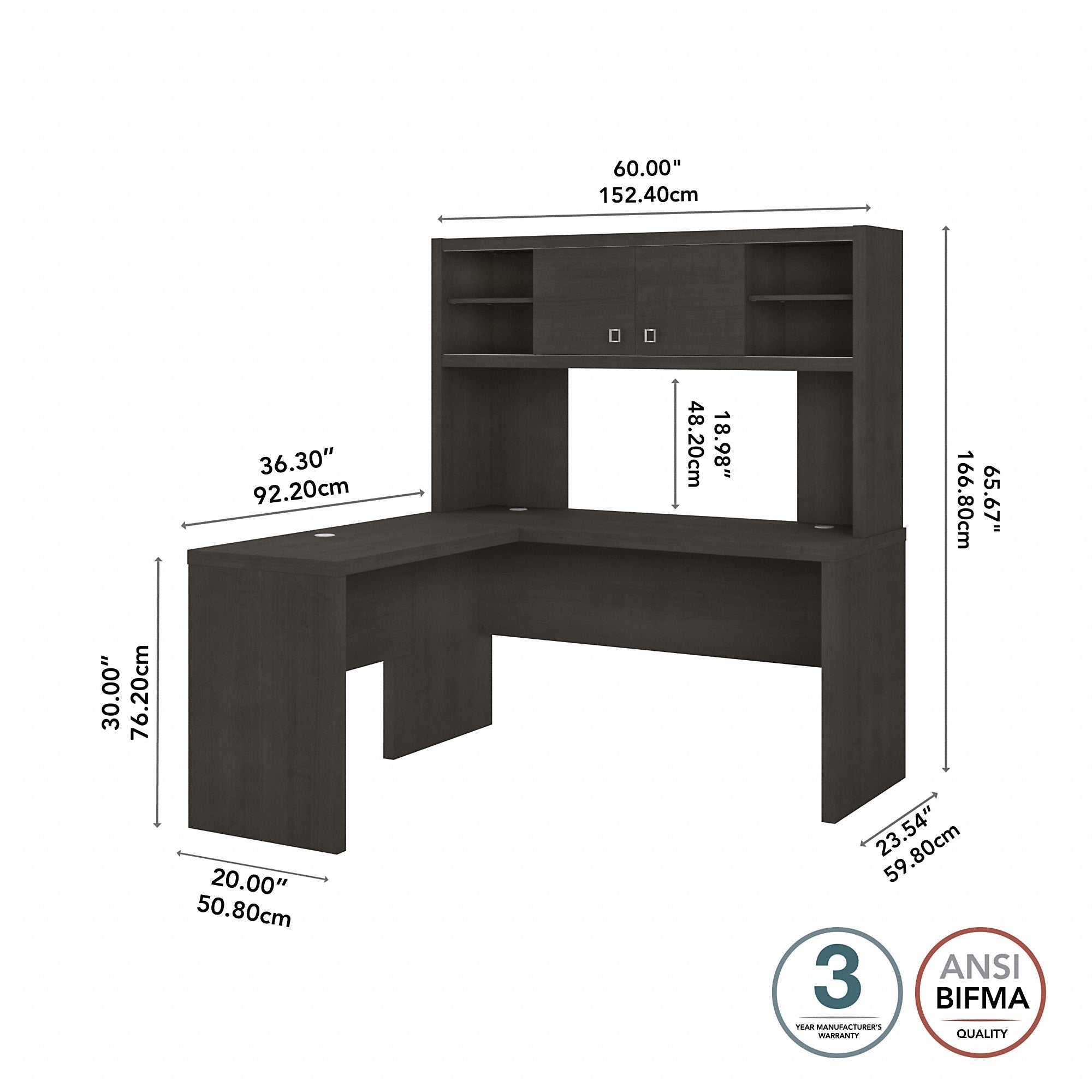 Office by kathy ireland® Echo L Shaped Desk with Hutch