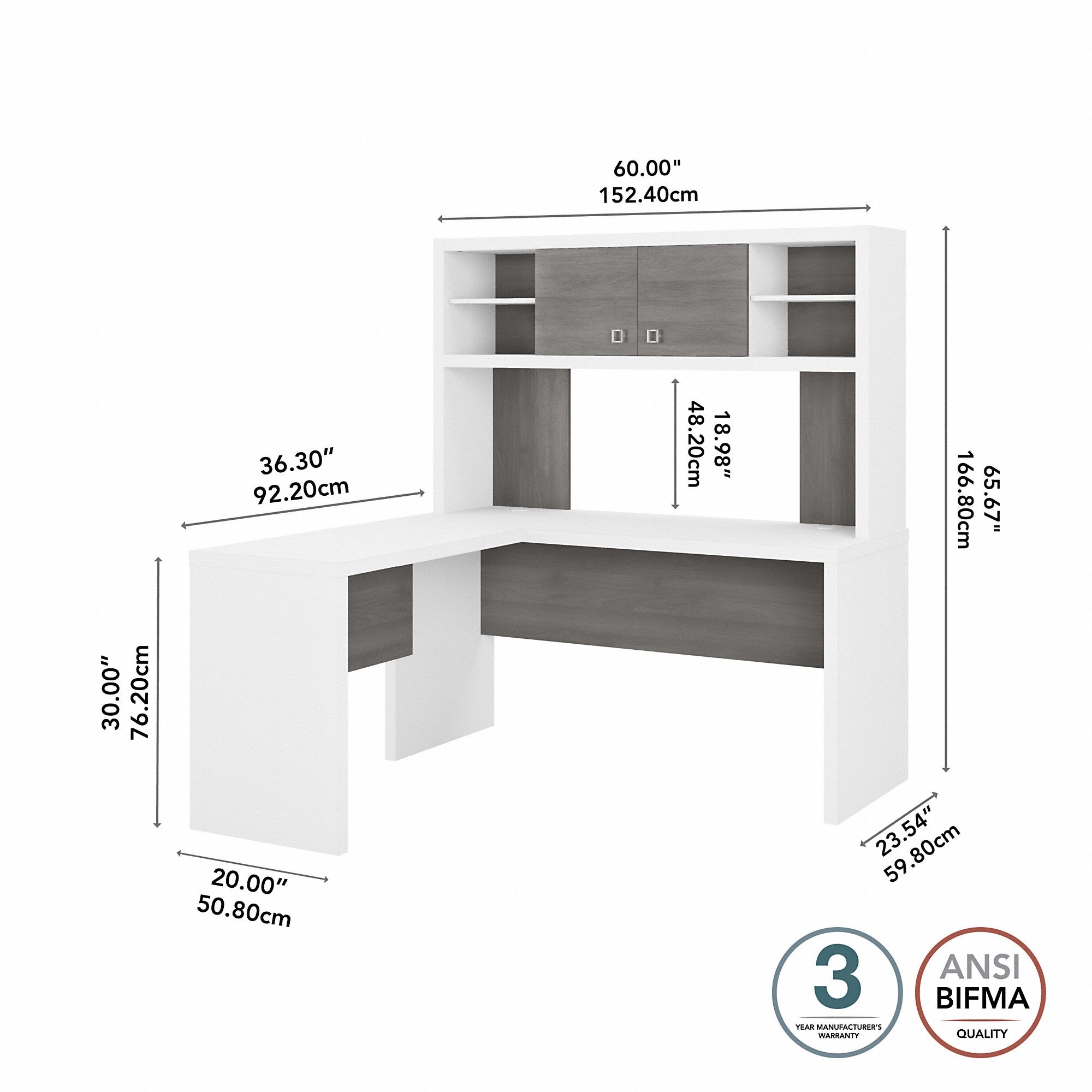 Office by kathy ireland® Echo L Shaped Desk with Hutch