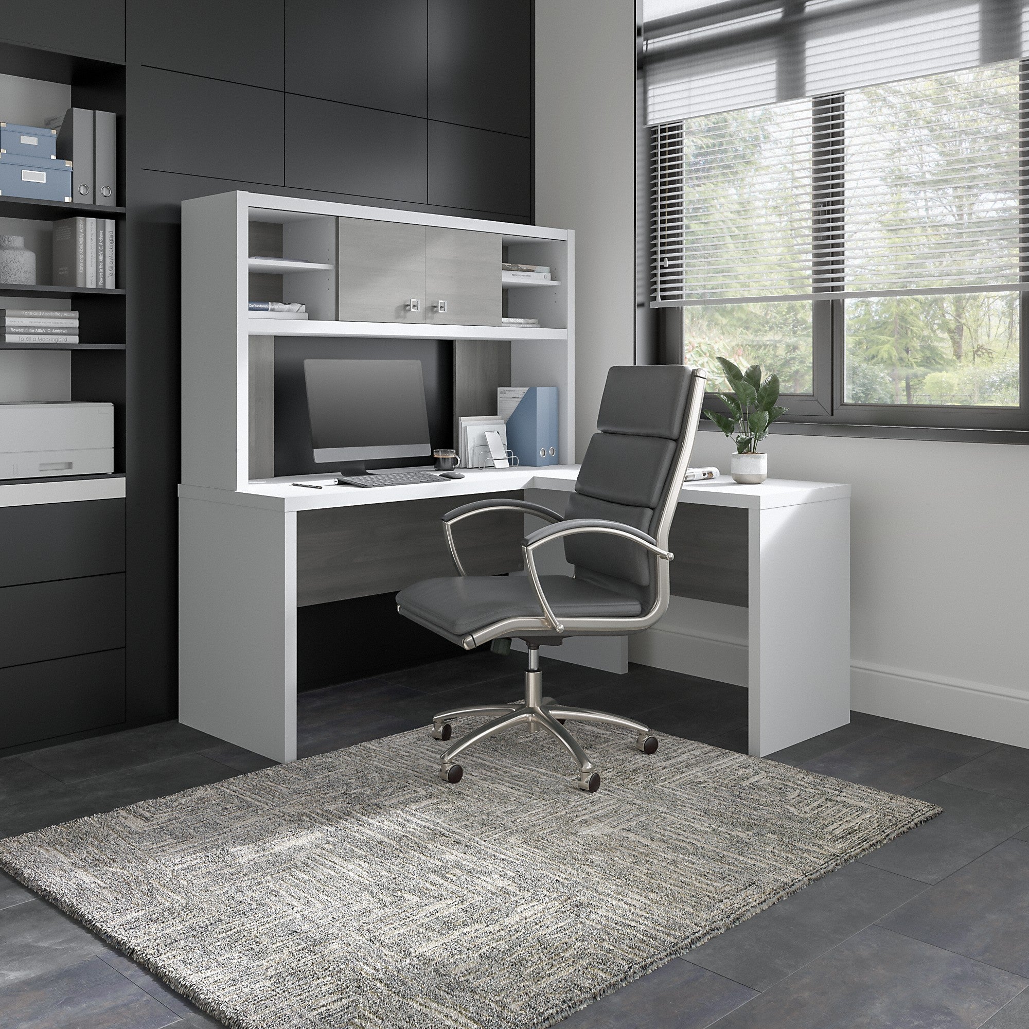 Office by kathy ireland® Echo L Shaped Desk with Hutch