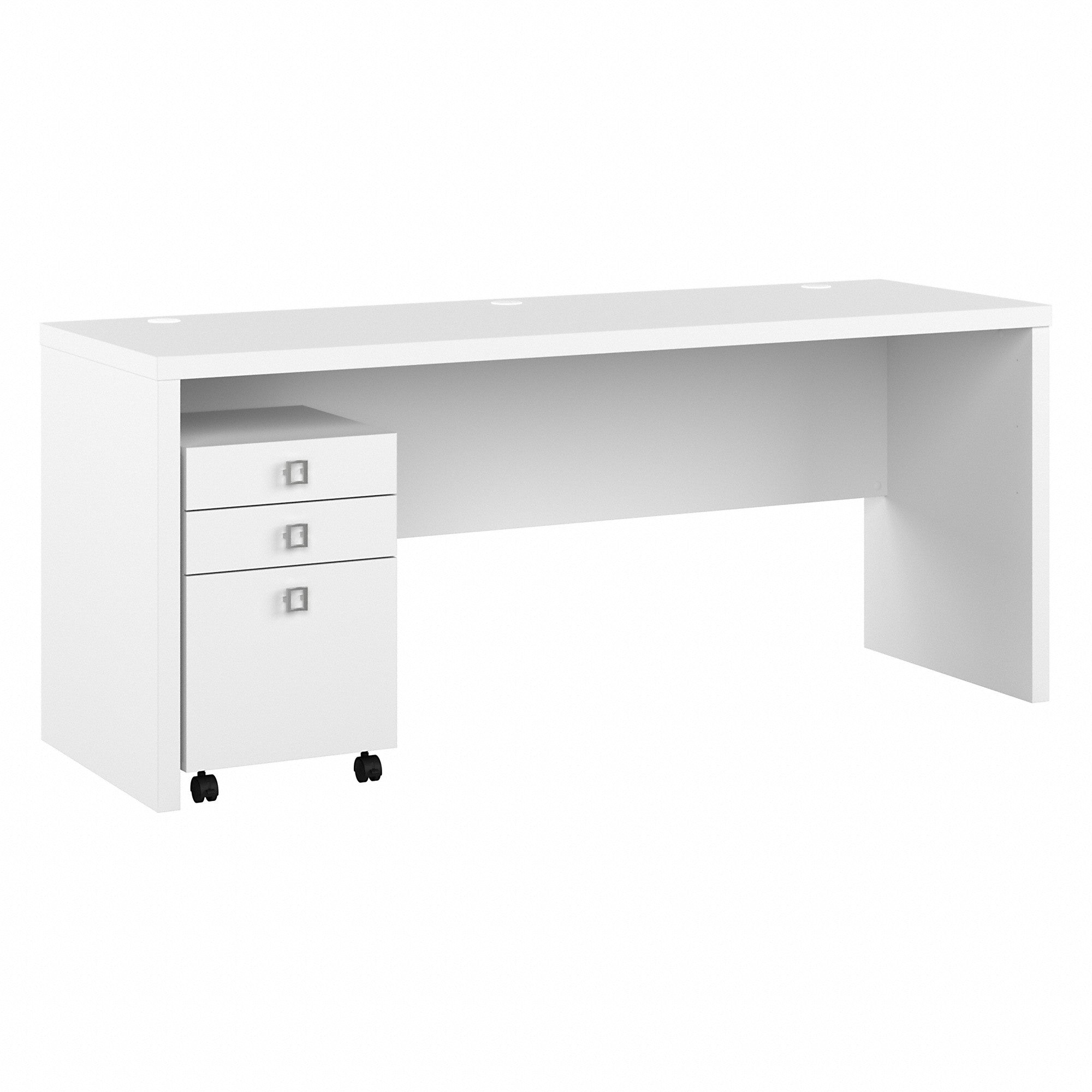 Office by kathy ireland® Echo 72W Computer Desk with 3 Drawer Mobile File Cabinet