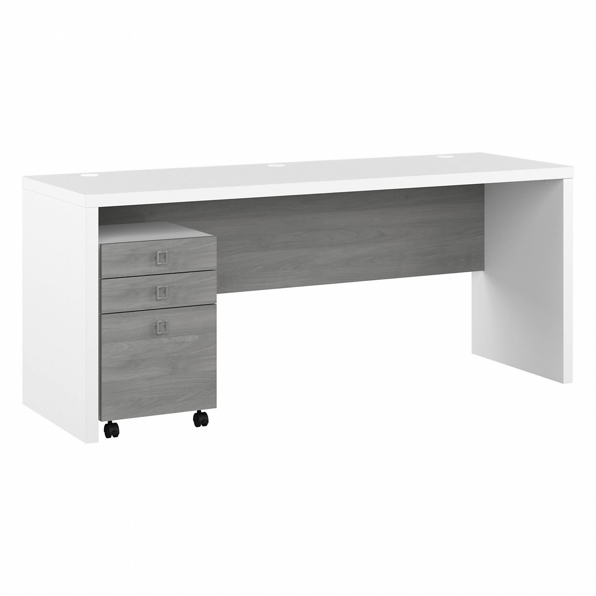 Office by kathy ireland® Echo 72W Computer Desk with 3 Drawer Mobile File Cabinet