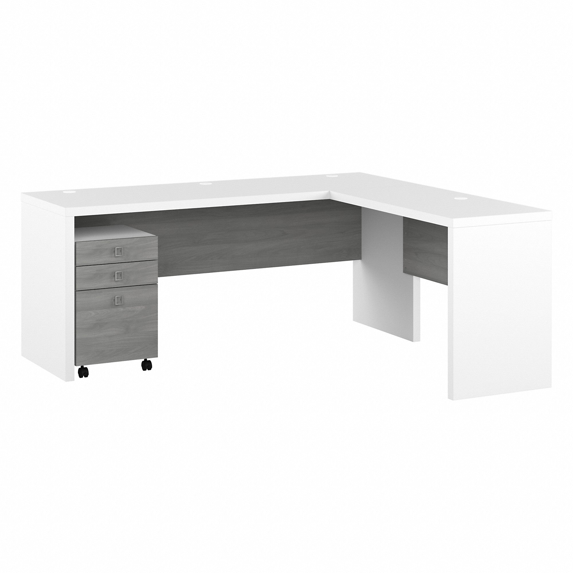 Office by kathy ireland® Echo 72W L Shaped Computer Desk with 3 Drawer Mobile File Cabinet