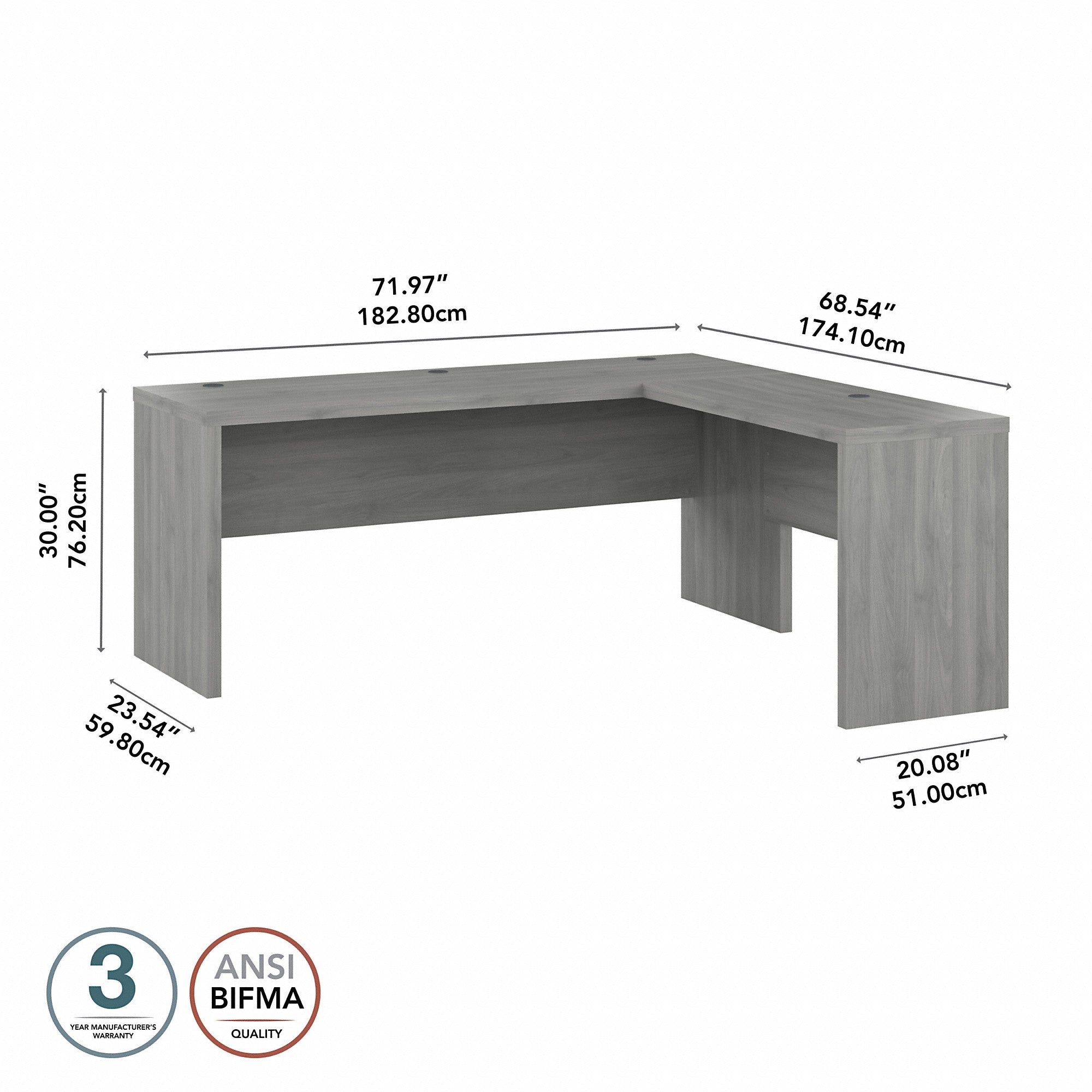 Office by kathy ireland® Echo 72W L Shaped Computer Desk