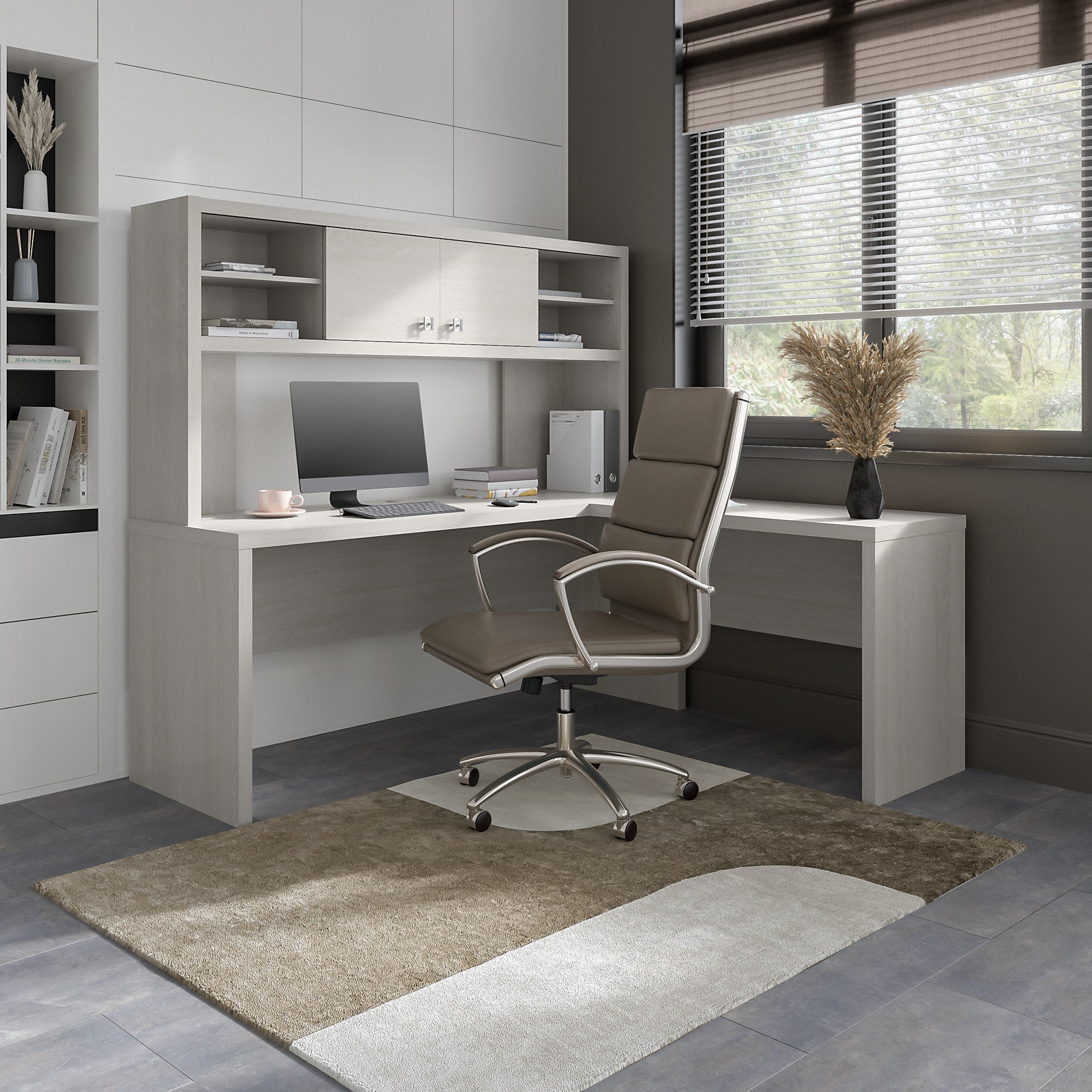 Office by kathy ireland® Echo 72W L Shaped Computer Desk with Hutch