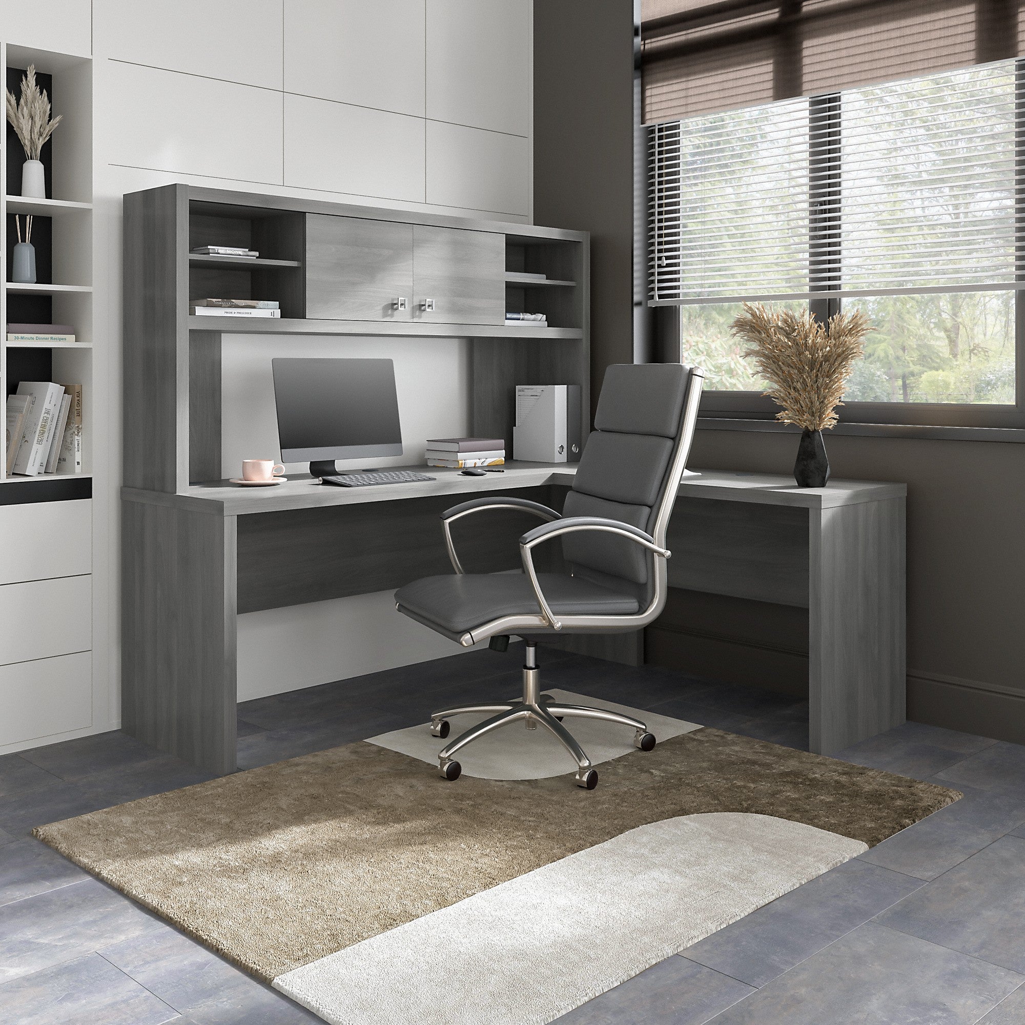 Office by kathy ireland® Echo 72W L Shaped Computer Desk with Hutch