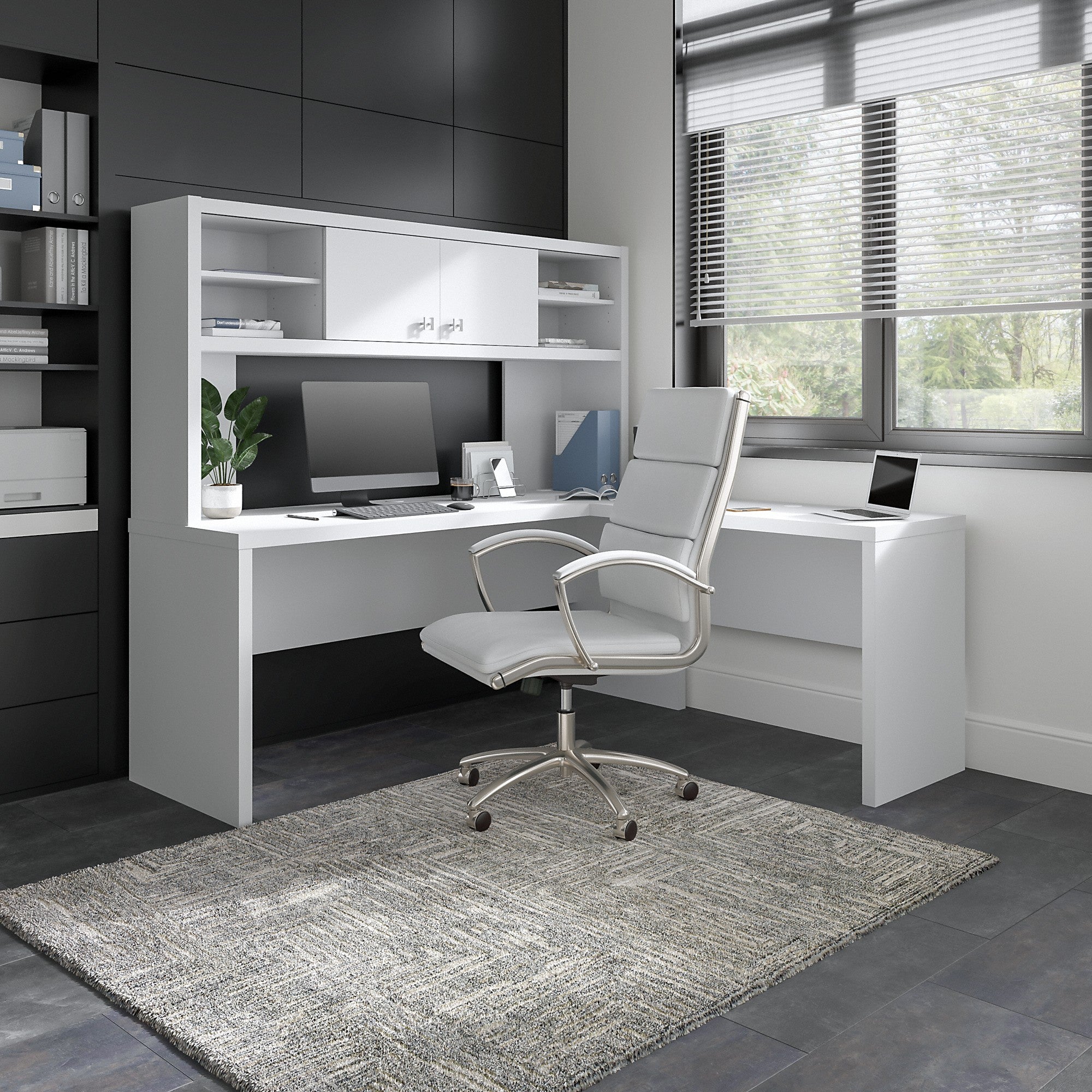 Office by kathy ireland® Echo 72W L Shaped Computer Desk with Hutch