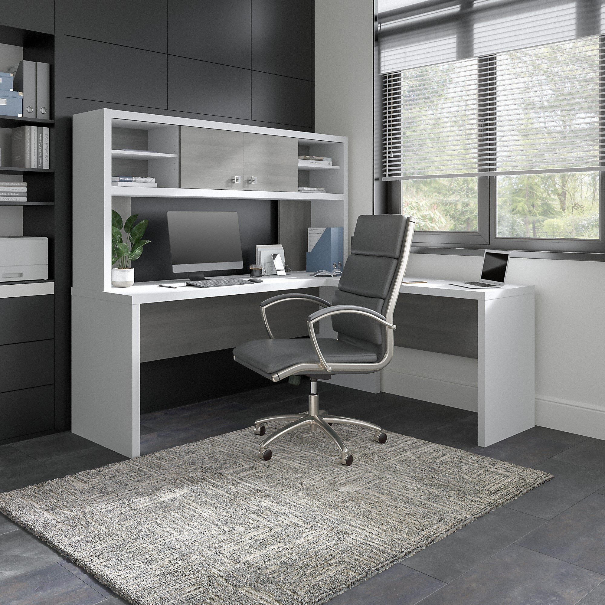 Office by kathy ireland® Echo 72W L Shaped Computer Desk with Hutch