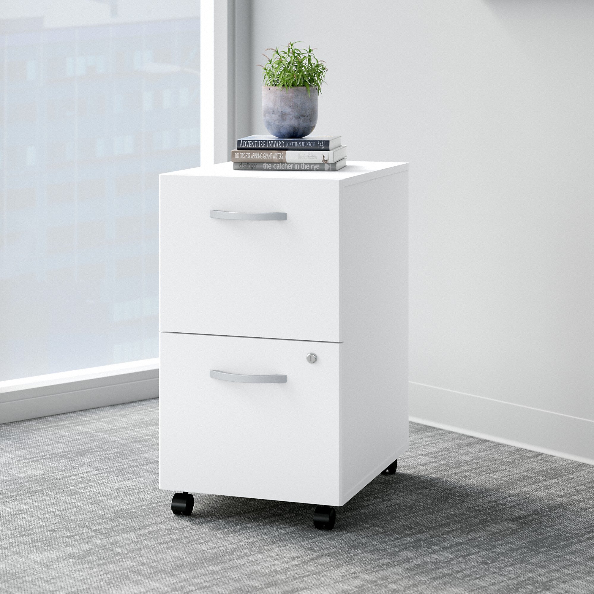 Bush Business Furniture Easy Office 2 Drawer Mobile File Cabinet - Assembled