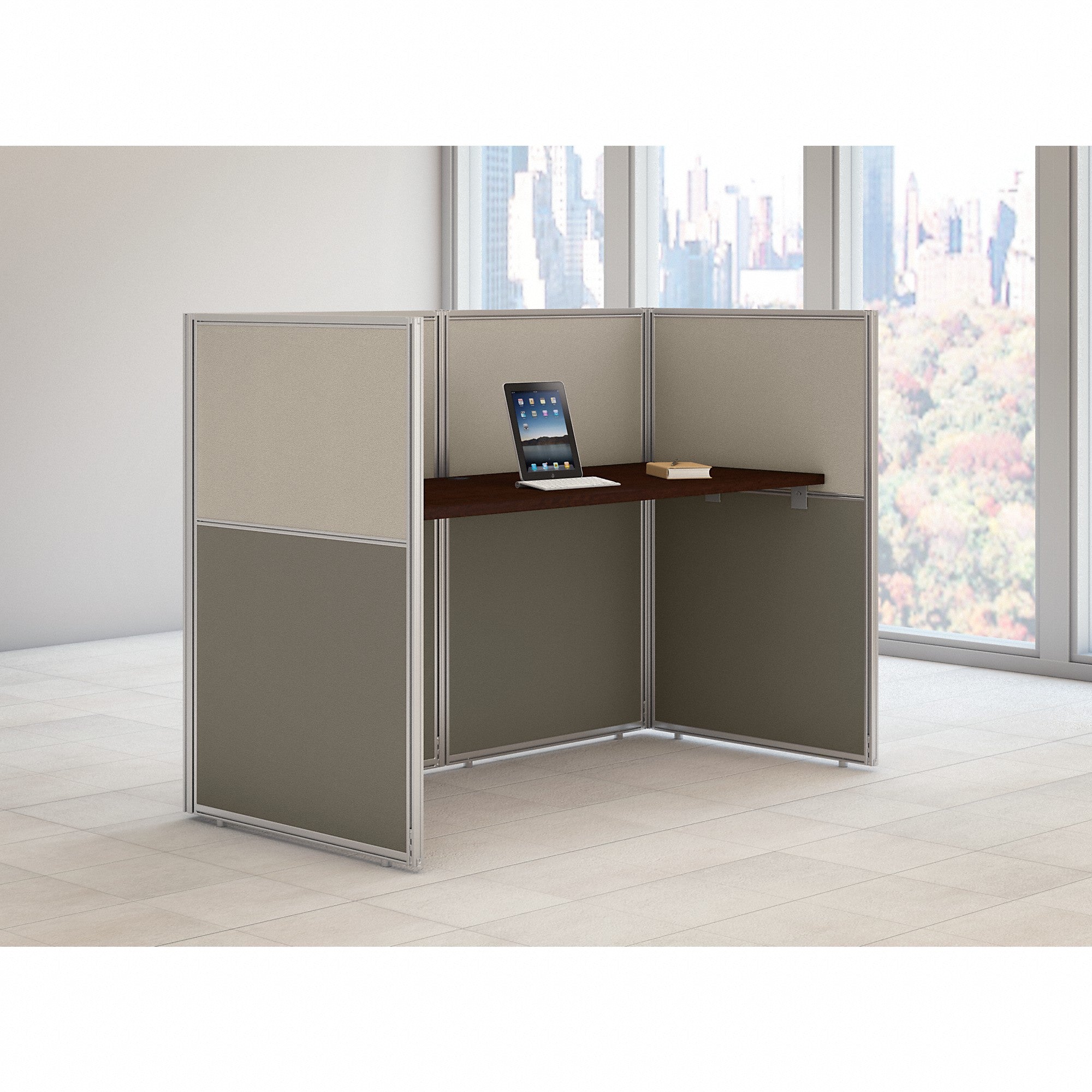 Bush Business Furniture Easy Office 60W Cubicle Desk Workstation with 45H Closed Panels