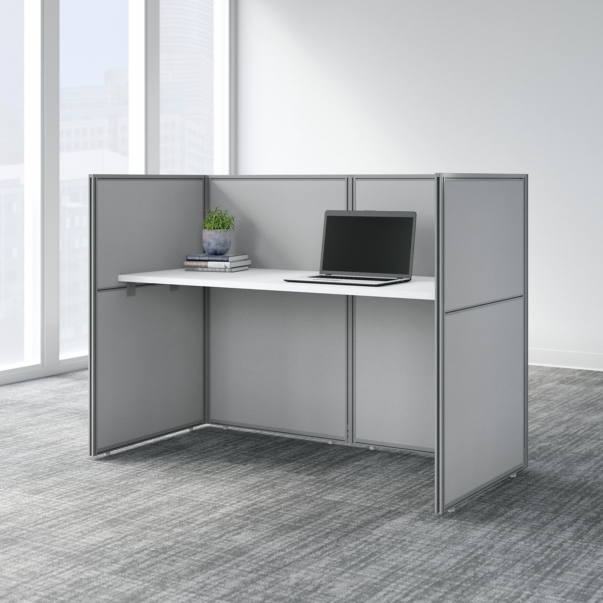 Bush Business Furniture Easy Office 60W Cubicle Desk Workstation with 45H Closed Panels