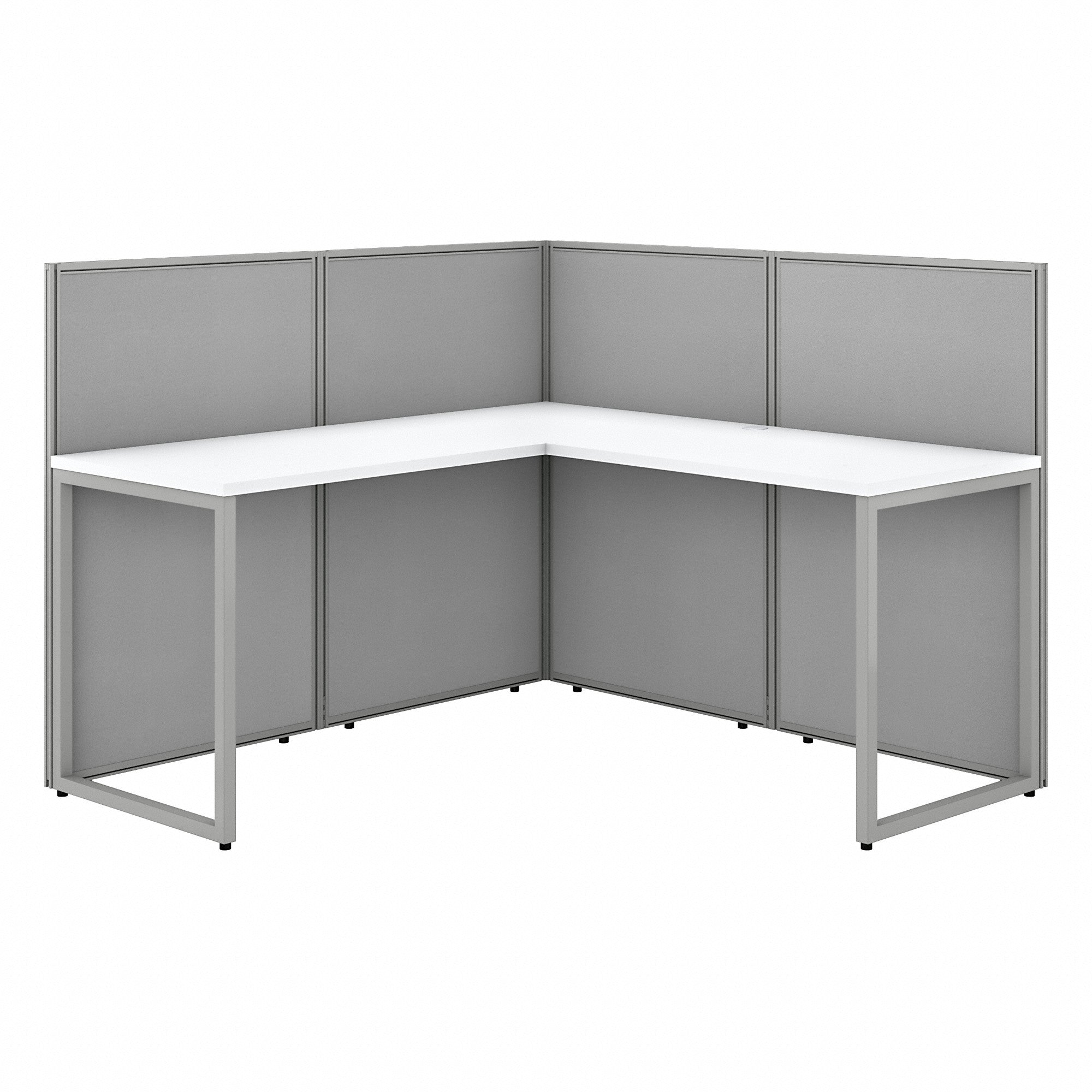 Bush Business Furniture Easy Office 60W L Shaped Cubicle Desk Workstation with 45H Panels