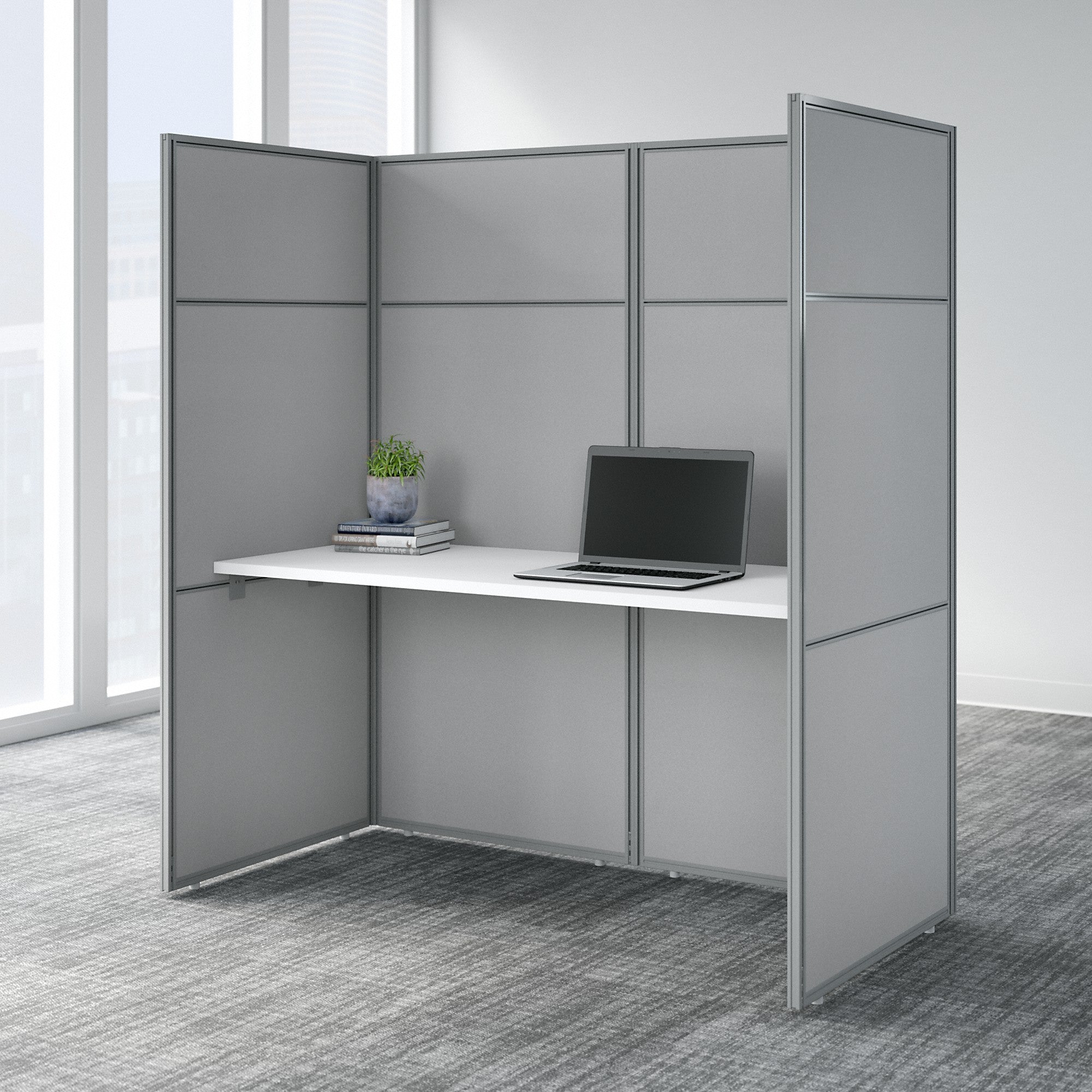 Bush Business Furniture Easy Office 60W Cubicle Desk Workstation with 66H Closed Panels