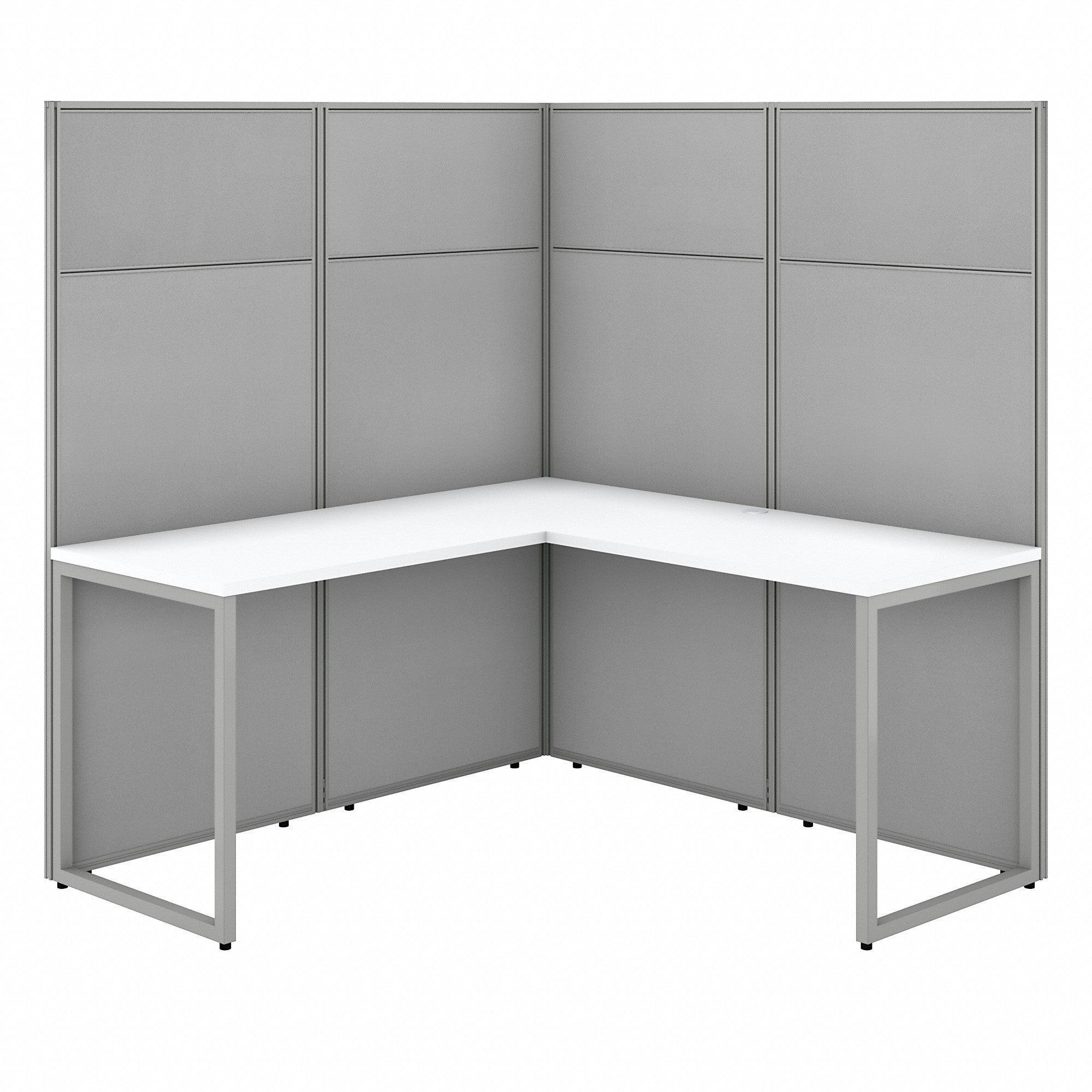 Bush Business Furniture Easy Office 60W L Shaped Cubicle Desk Workstation with 66H Panels