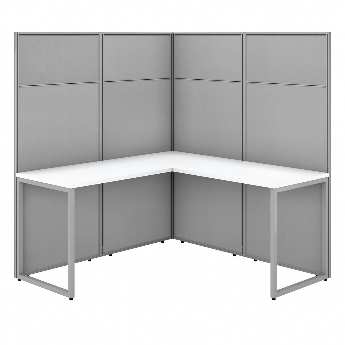 Bush Business Furniture Easy Office 60W L Shaped Cubicle Desk Workstation with 66H Panels