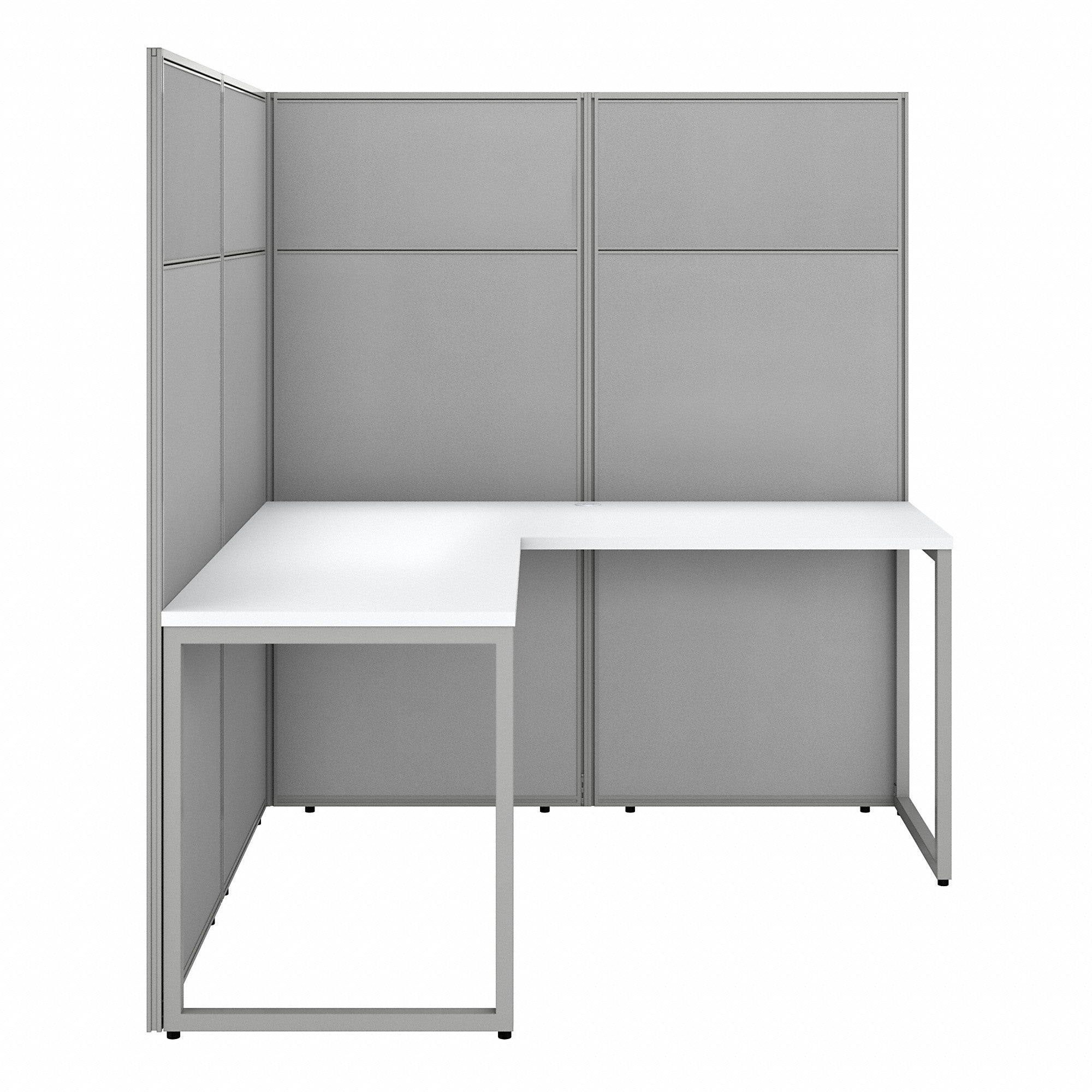 Bush Business Furniture Easy Office 60W L Shaped Cubicle Desk Workstation with 66H Panels