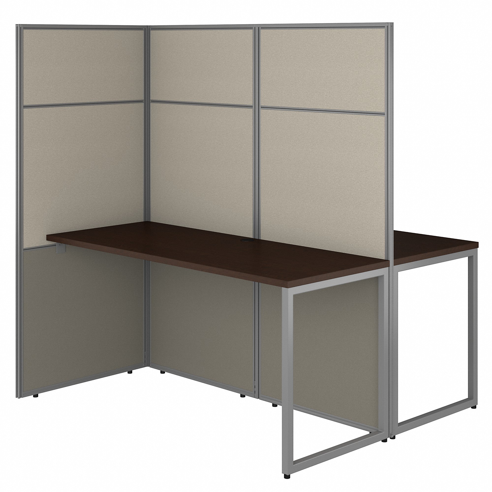 Bush Business Furniture Easy Office 60W 2 Person Cubicle Desk Workstation with 66H Panels