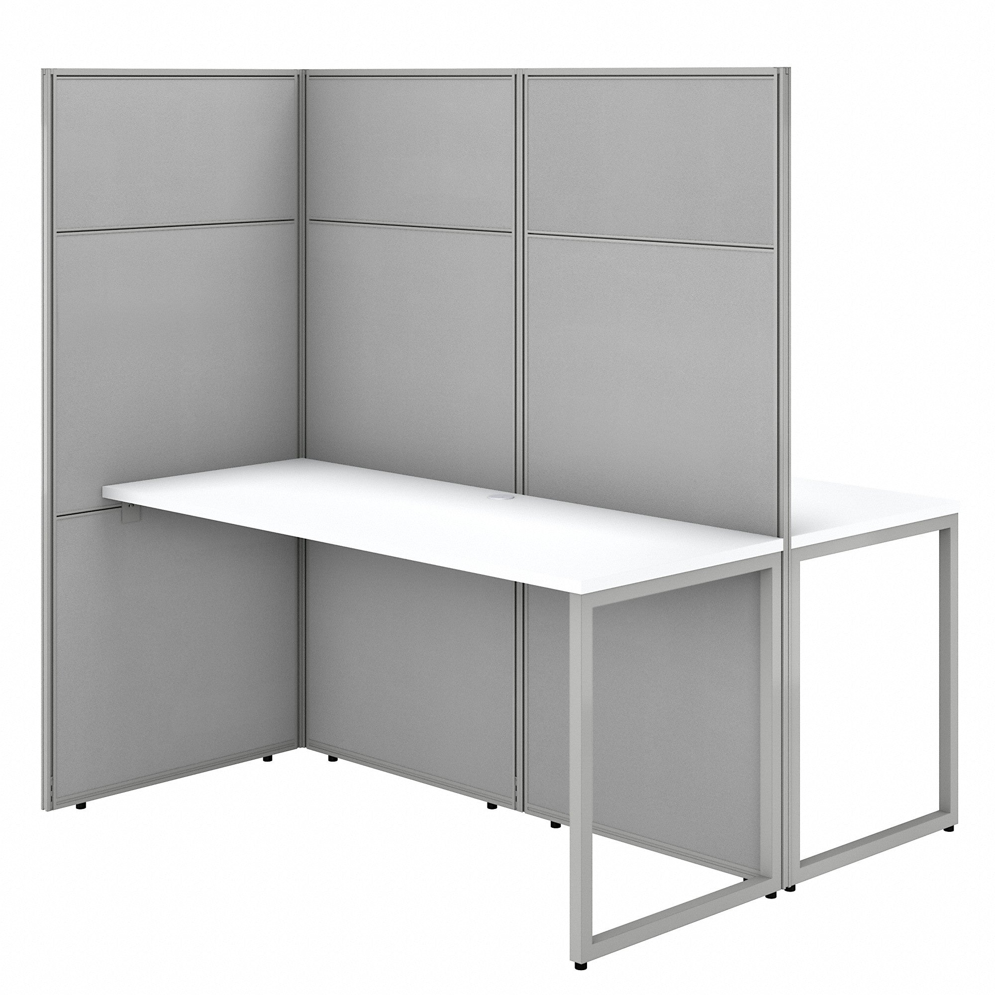 Bush Business Furniture Easy Office 60W 2 Person Cubicle Desk Workstation with 66H Panels