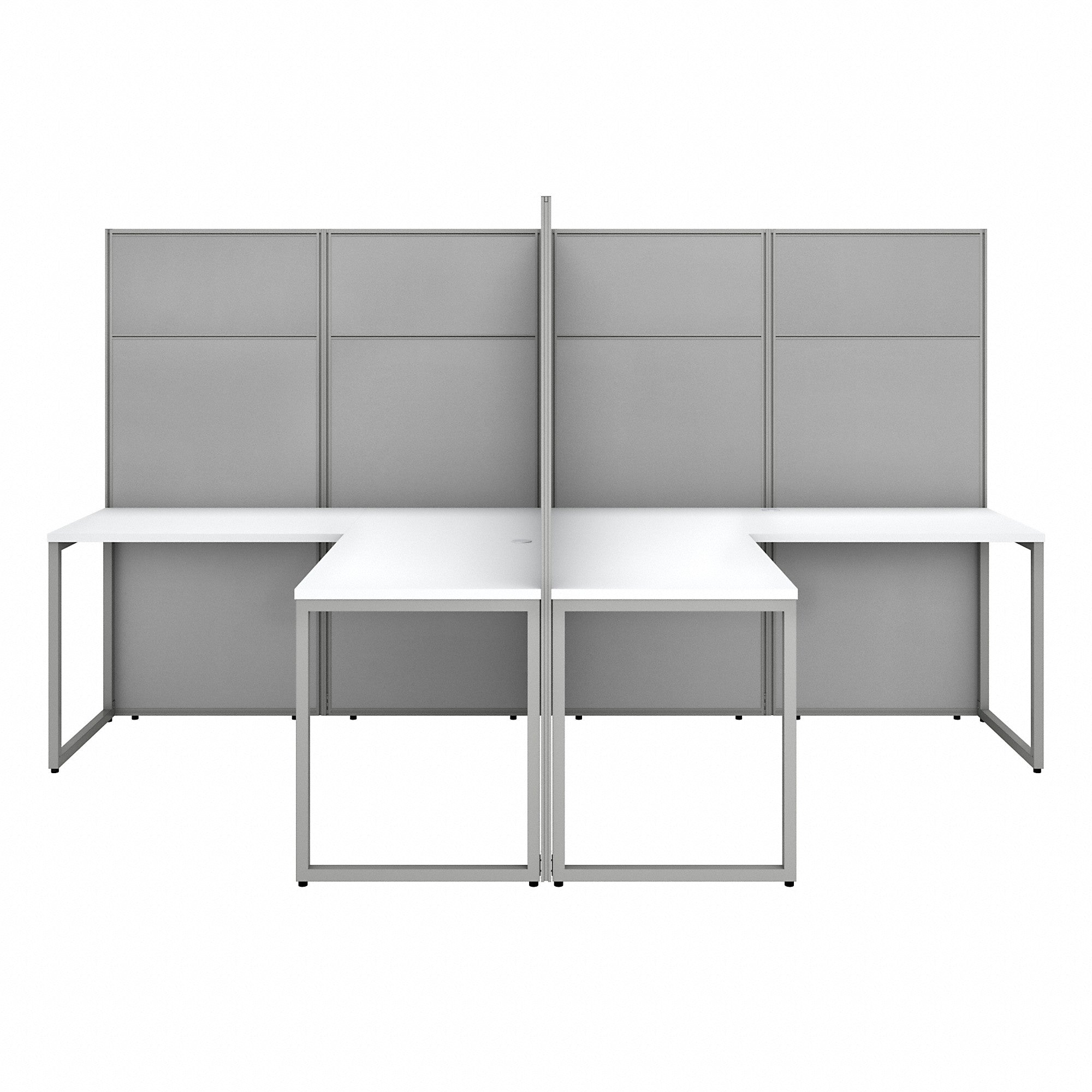 Bush Business Furniture Easy Office 60W 2 Person L Shaped Cubicle Desk Workstation with 66H Panels