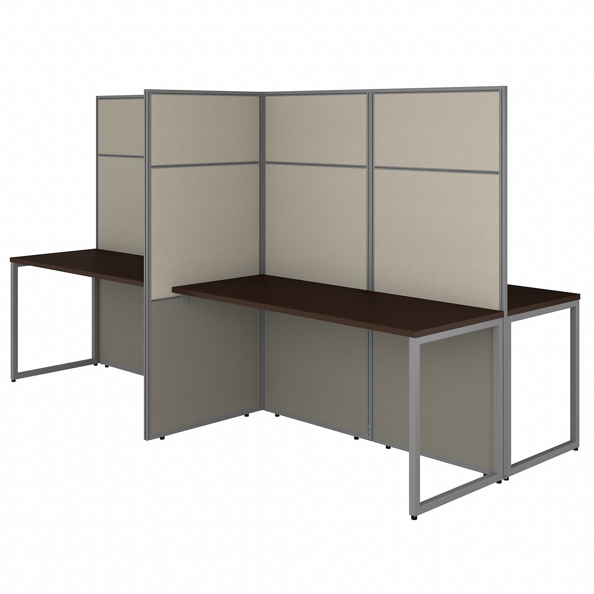 Bush Business Furniture Easy Office 60W 4 Person Cubicle Desk Workstation with 66H Panels