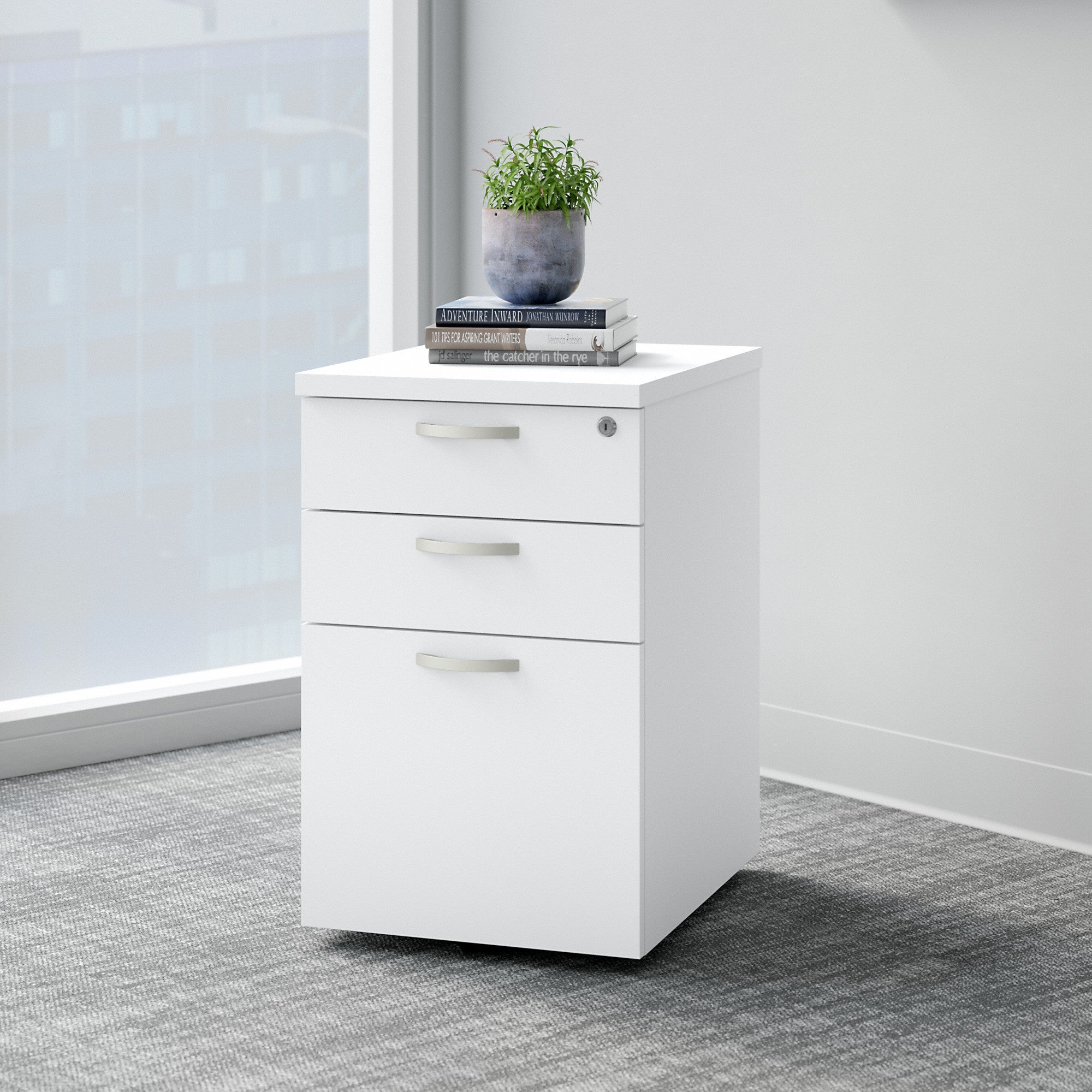 Bush Business Furniture Easy Office 3 Drawer Mobile File Cabinet