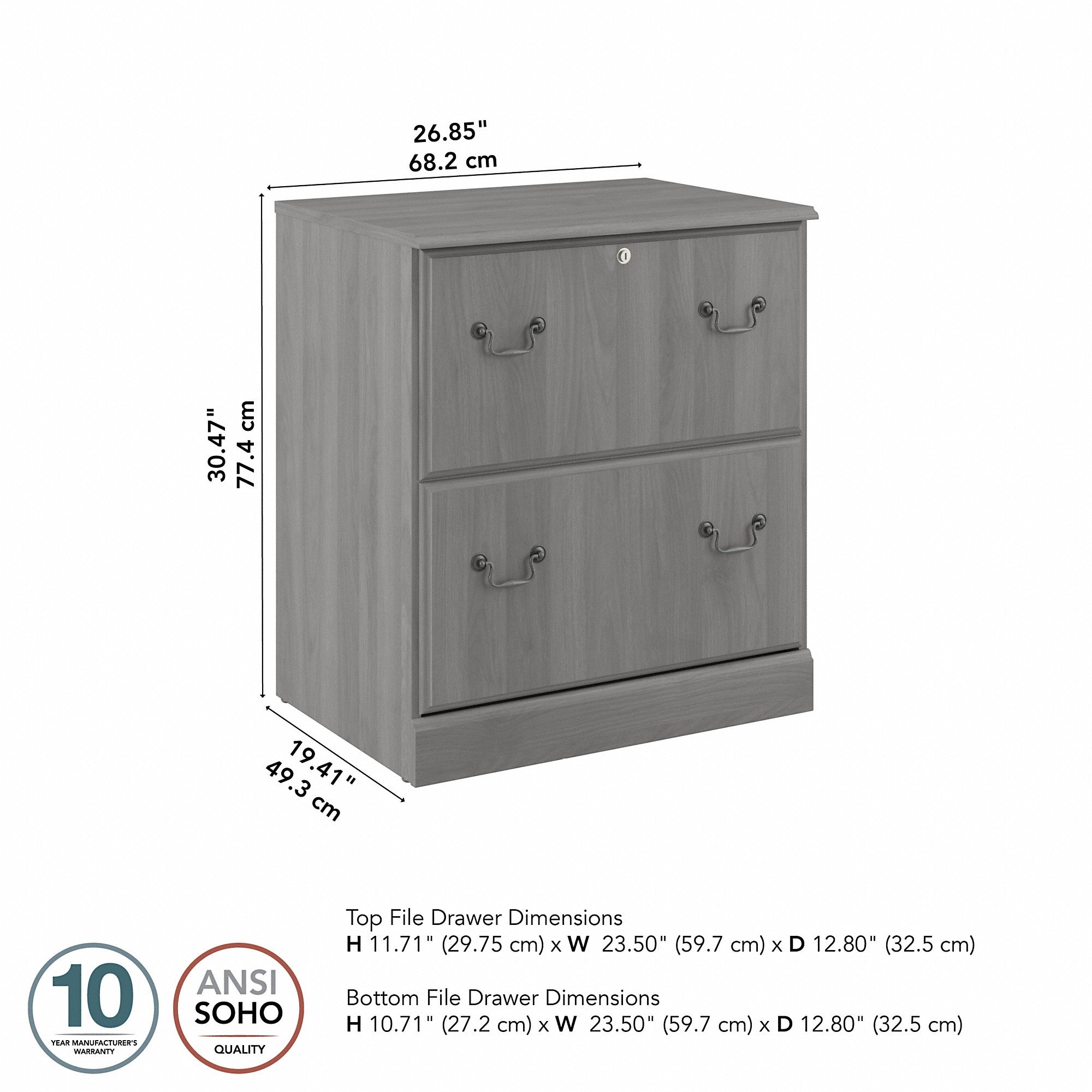 Bush Furniture Saratoga 2 Drawer Lateral File Cabinet