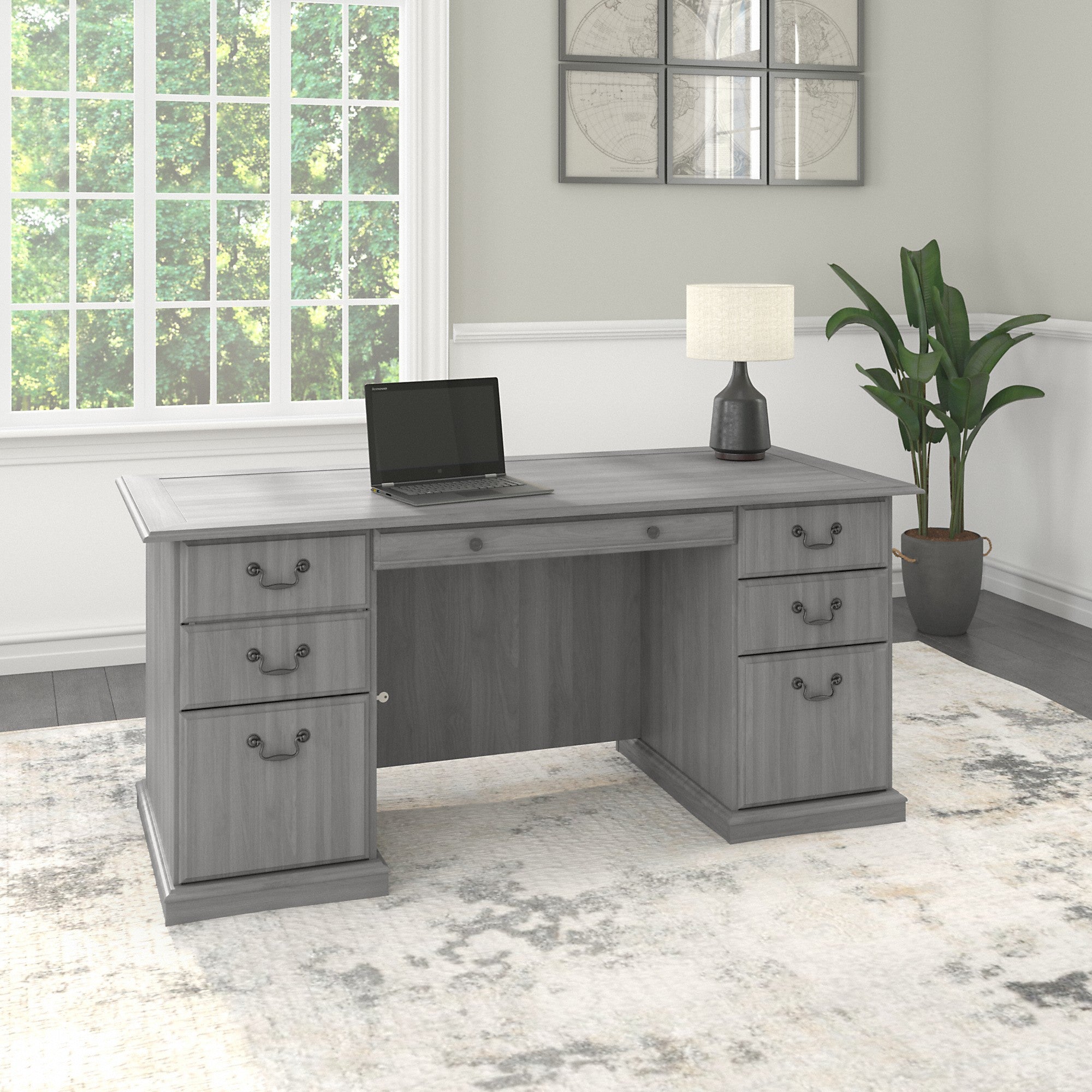 Bush Furniture Saratoga Executive Desk with Drawers