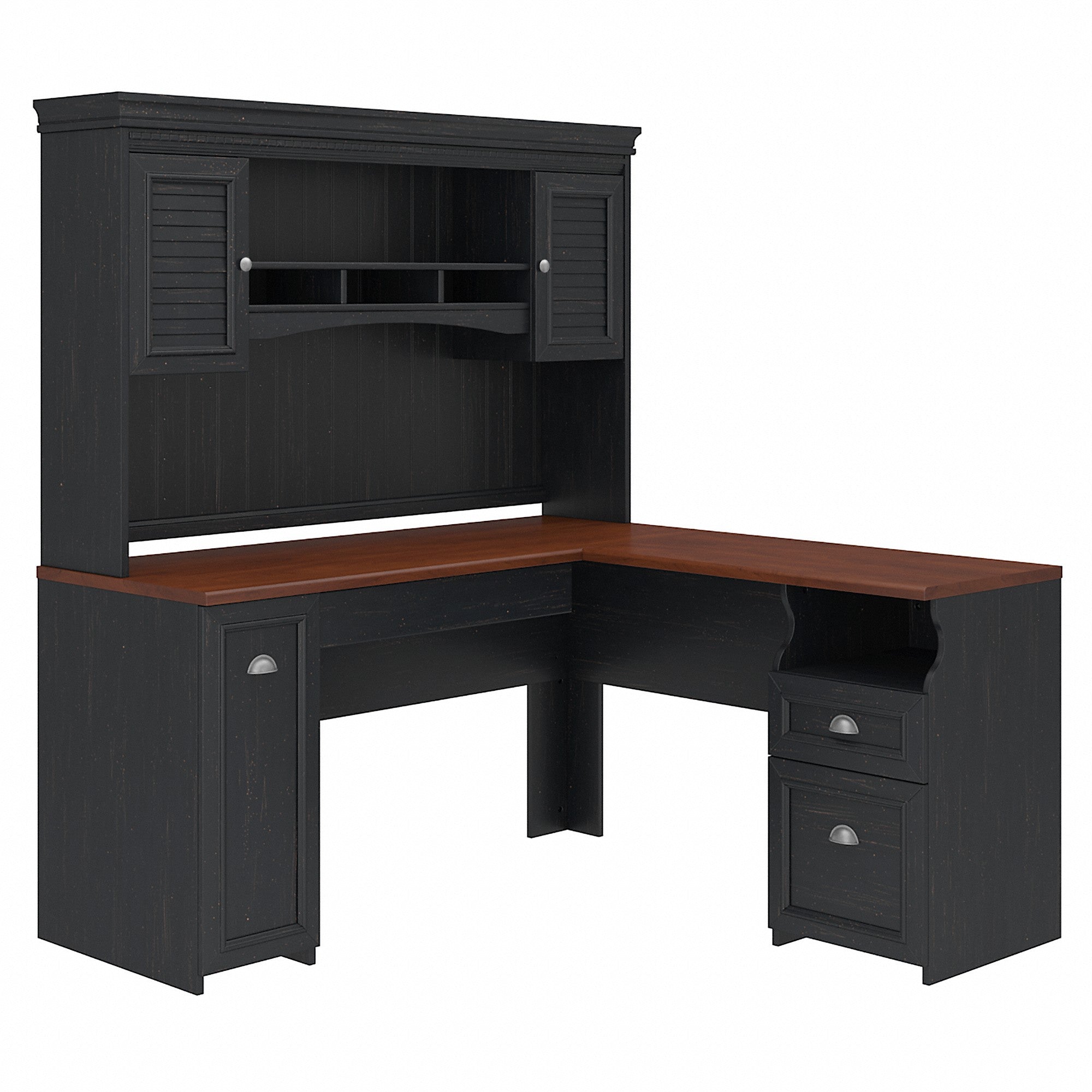 Bush Furniture Fairview 60W L Shaped Desk with Hutch