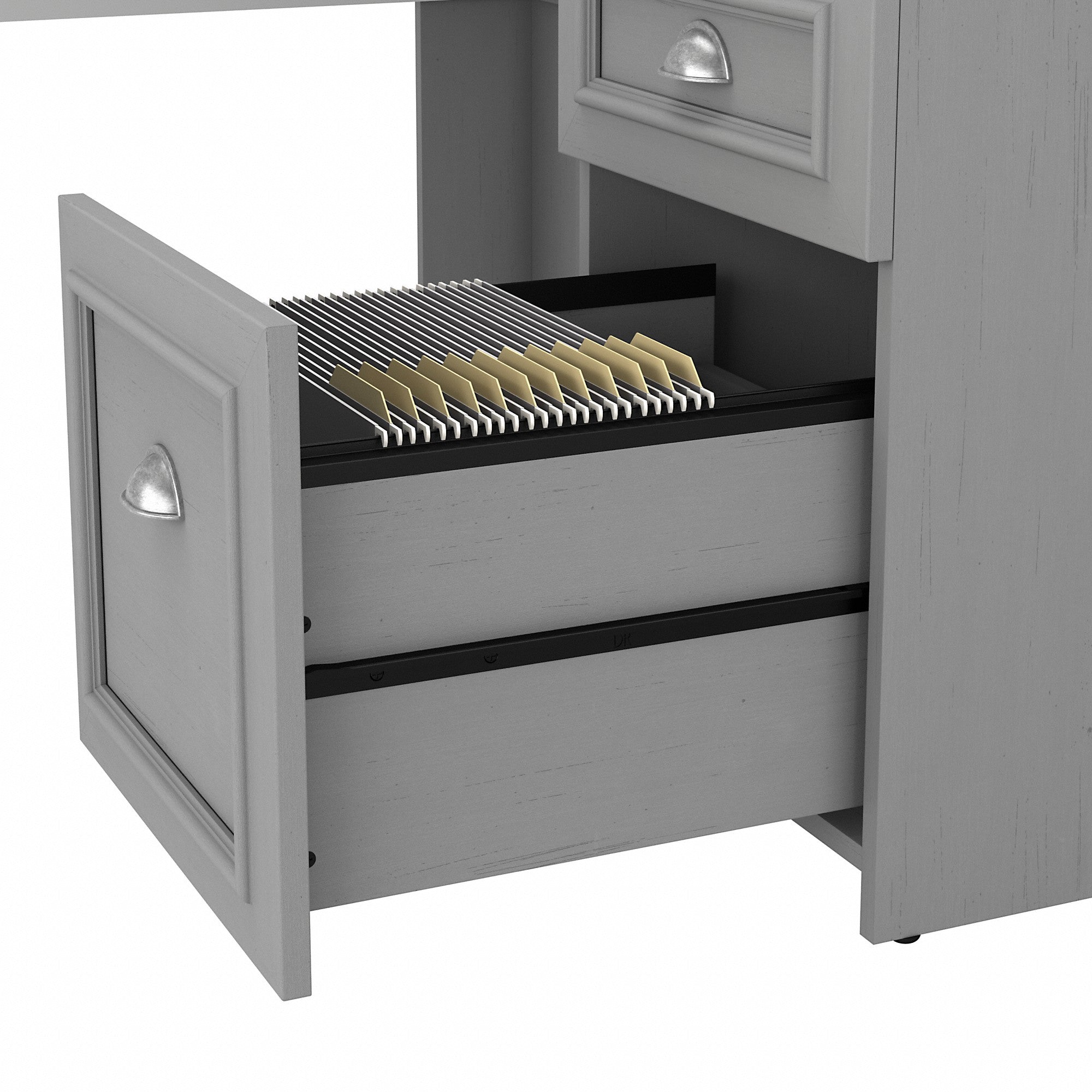 Bush Furniture Fairview 60W L Shaped Desk and 2 Door Storage Cabinet with File Drawer