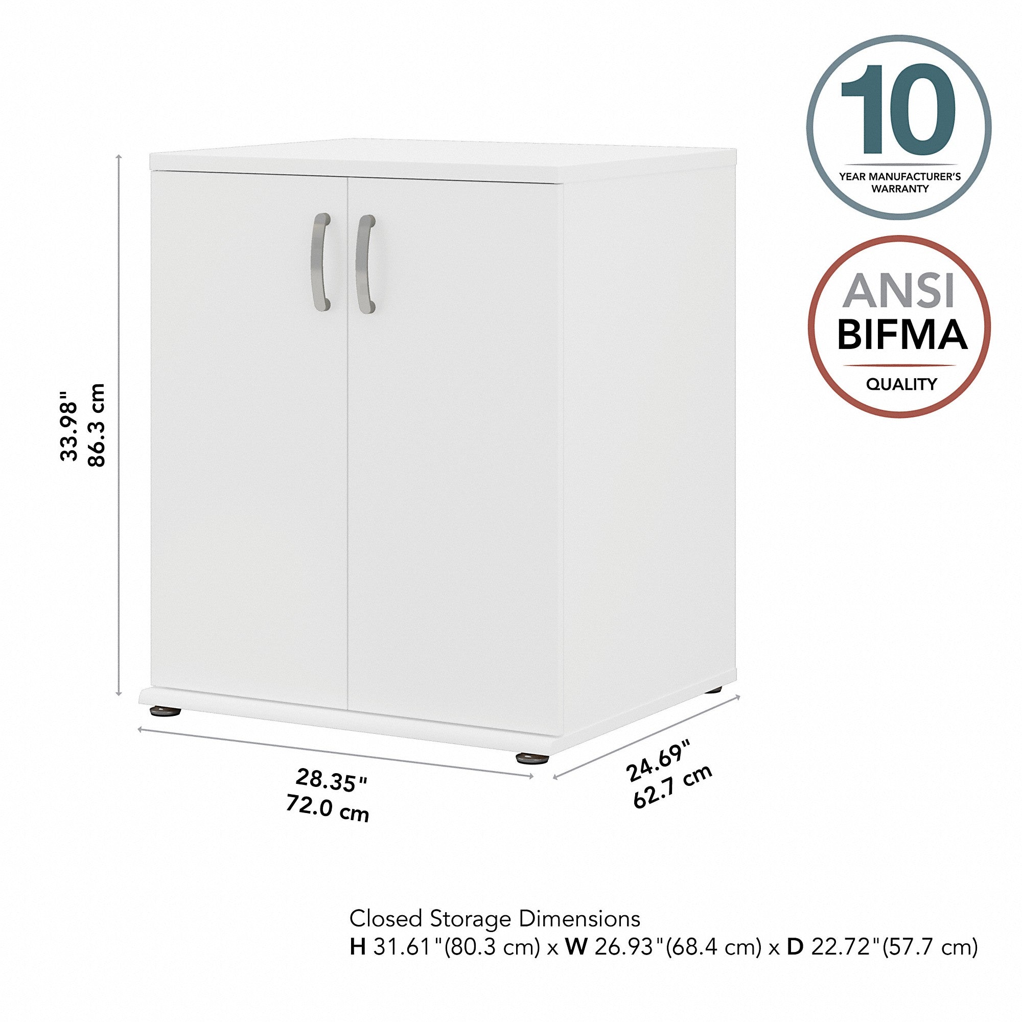 Bush Business Furniture Universal Garage Storage Cabinet with Doors and Shelves