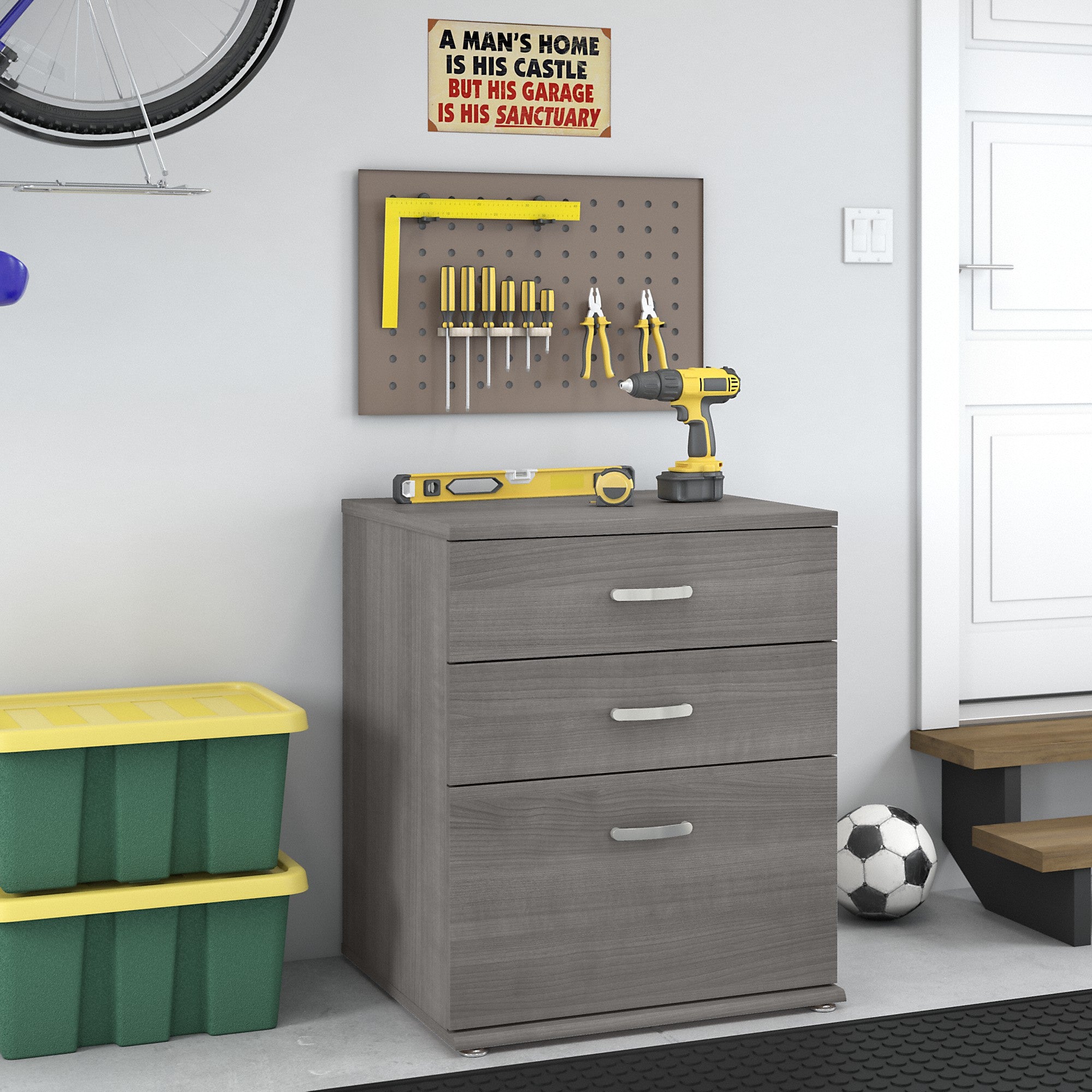 Bush Business Furniture Universal Garage Storage Cabinet with Drawers