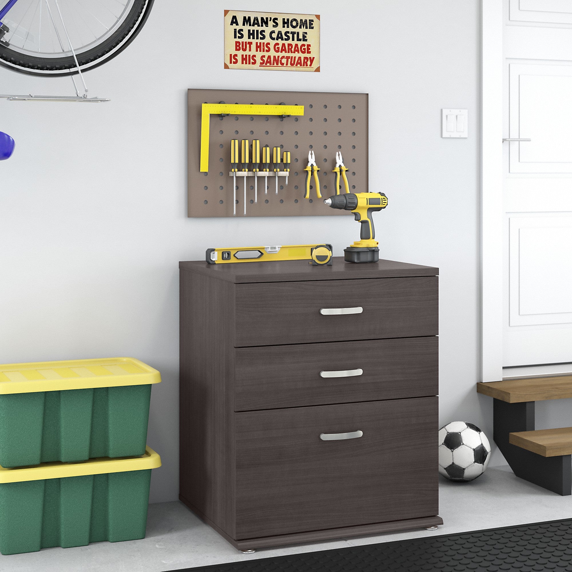 Bush Business Furniture Universal Garage Storage Cabinet with Drawers