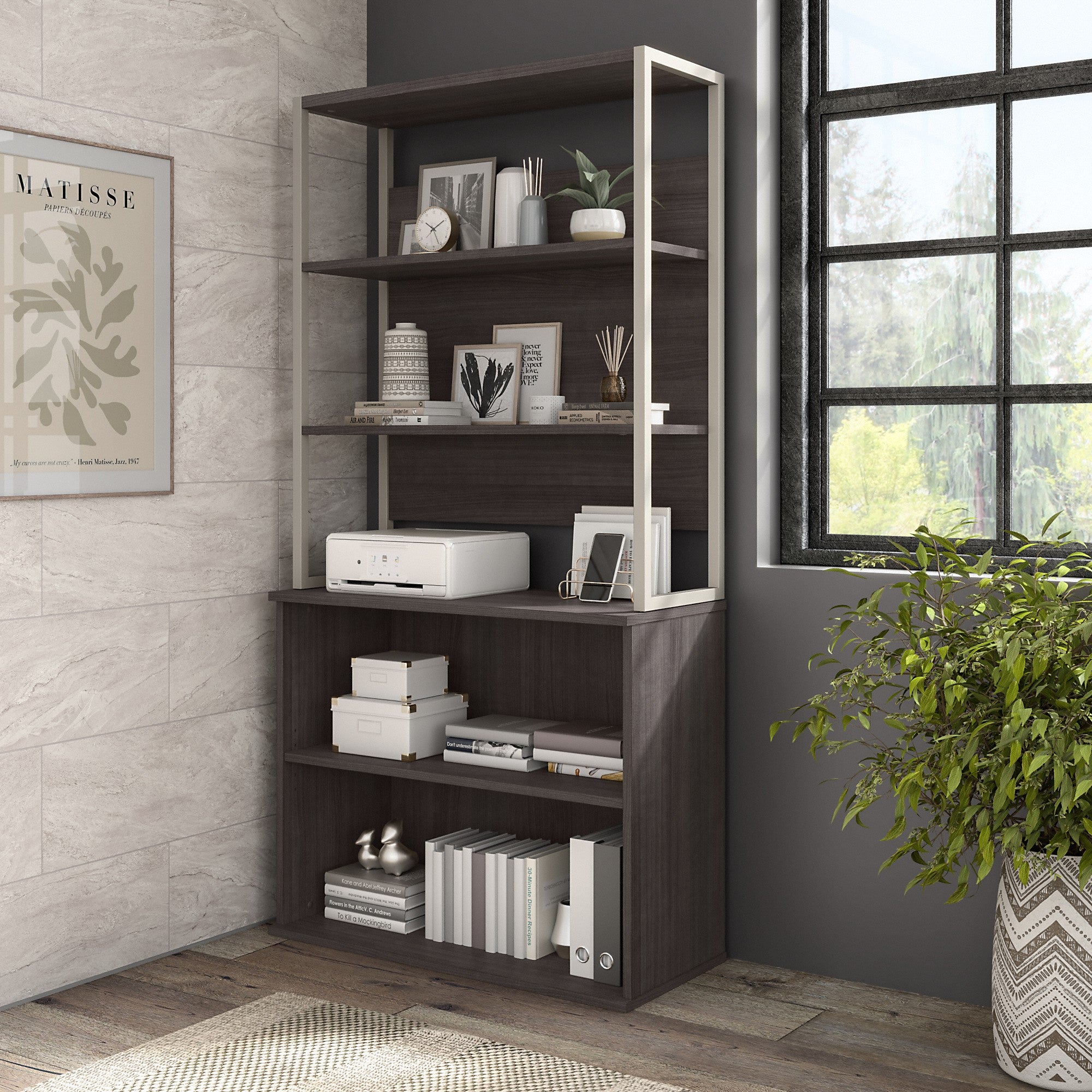 Bush Business Furniture Hybrid Small 2 Shelf Bookcase