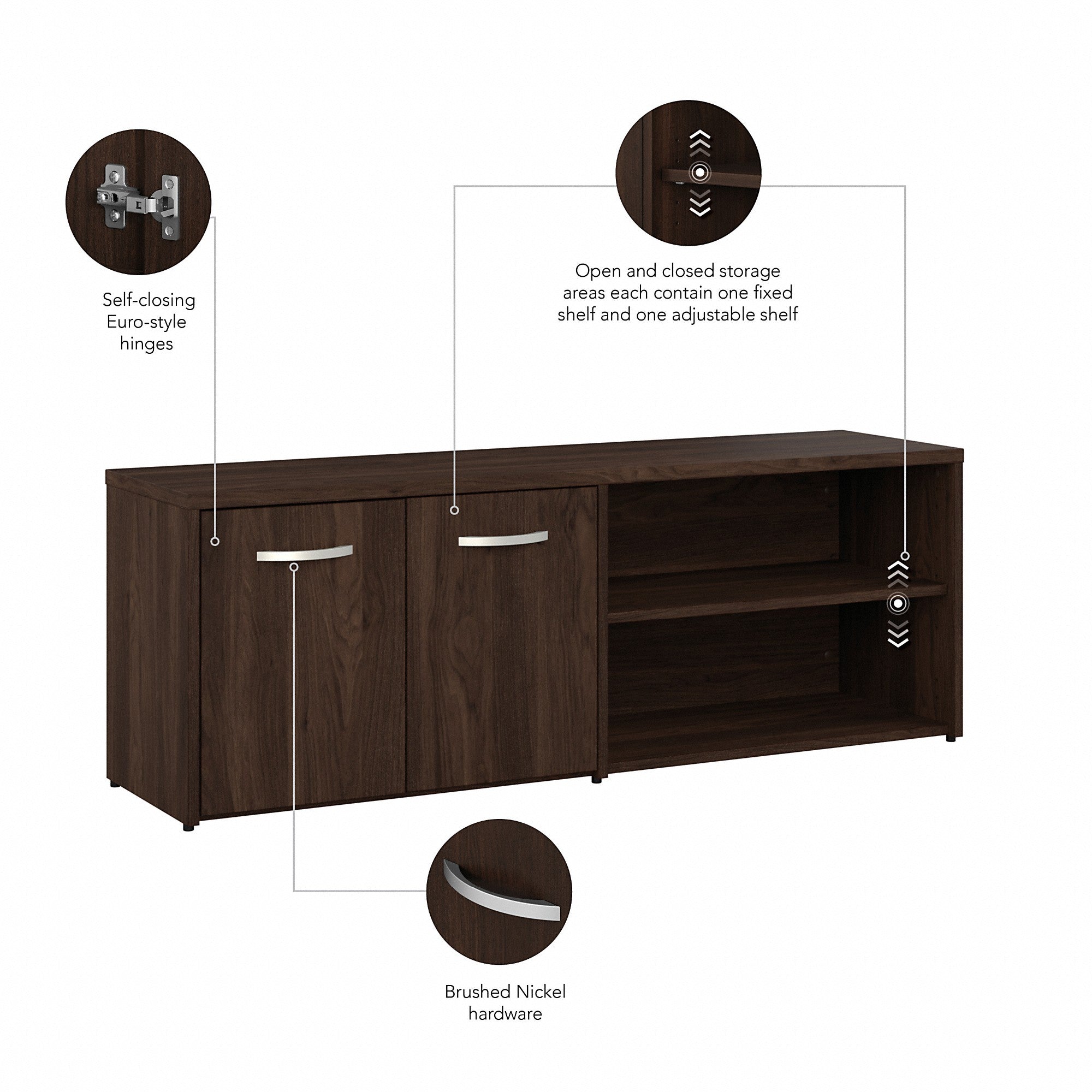 Bush Business Furniture Hybrid 72W x 30D Computer Table Desk with Storage and Mobile File Cabinet