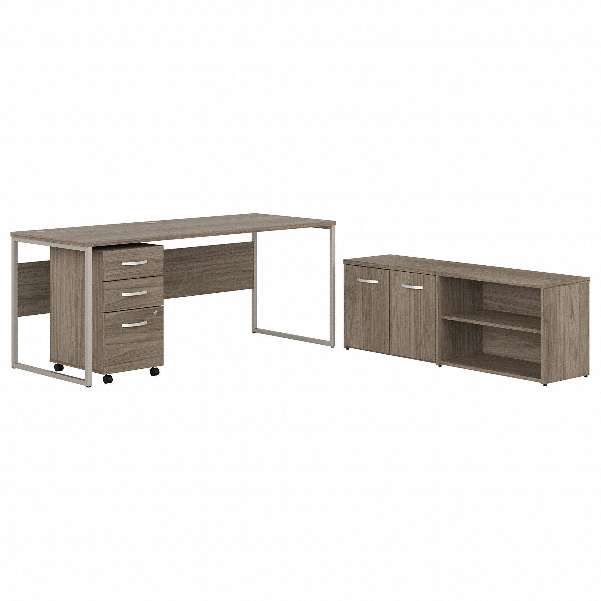 Bush Business Furniture Hybrid 72W x 30D Computer Table Desk with Storage and Mobile File Cabinet