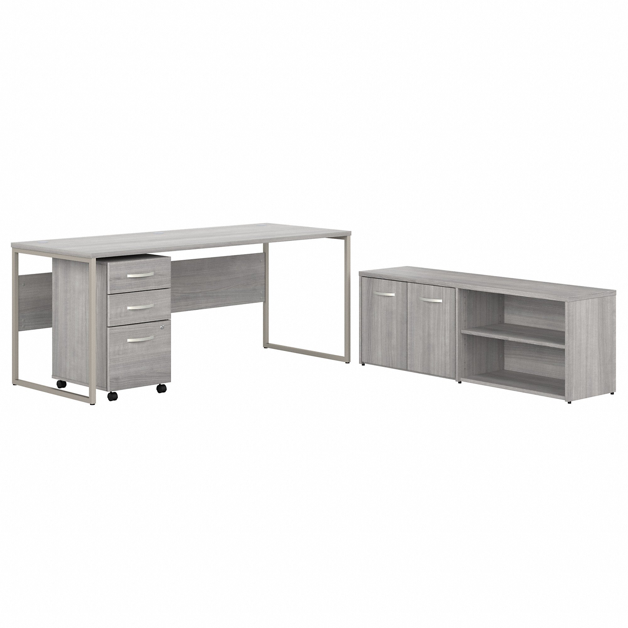 Bush Business Furniture Hybrid 72W x 30D Computer Table Desk with Storage and Mobile File Cabinet