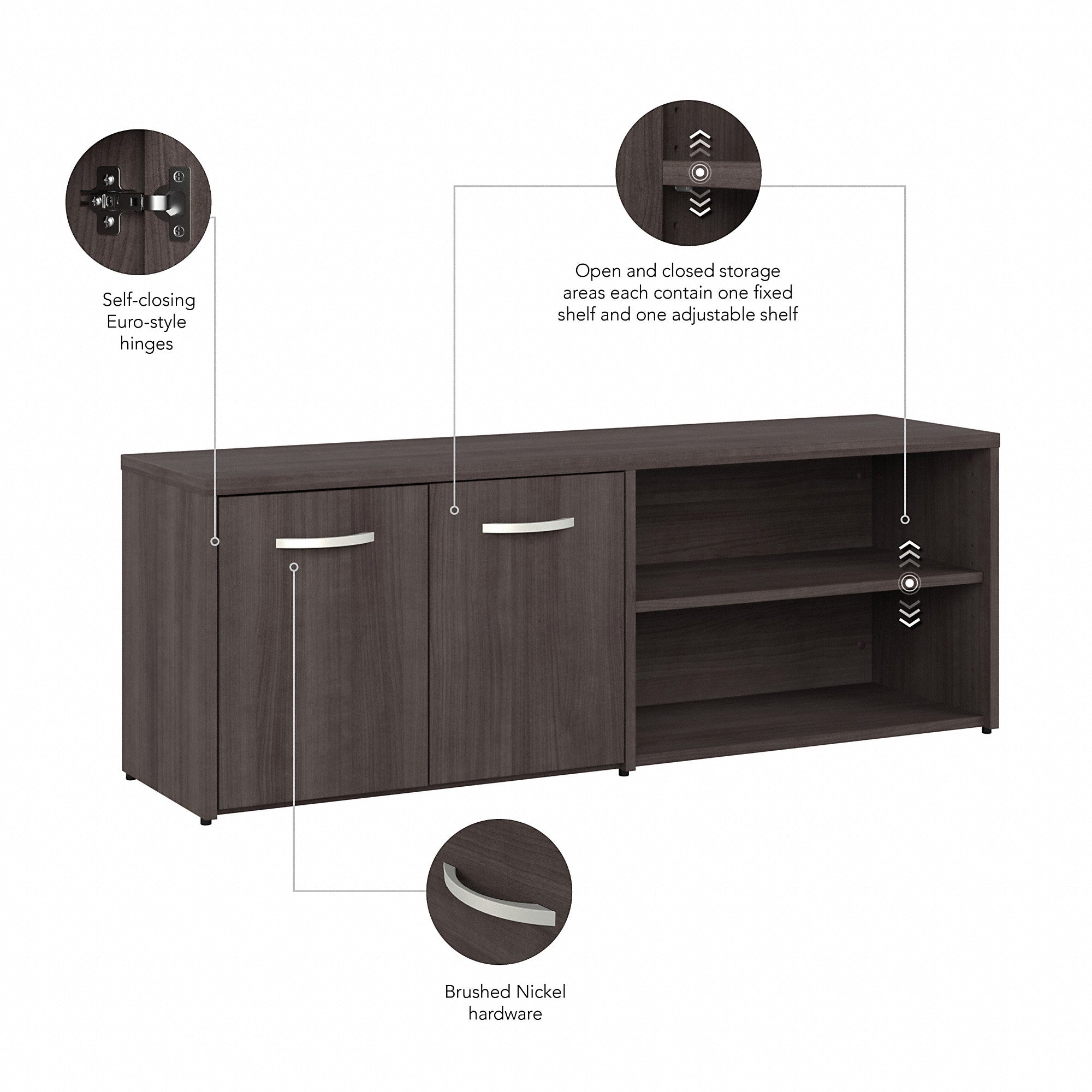 Bush Business Furniture Hybrid 72W x 30D Computer Table Desk with Storage and Mobile File Cabinet