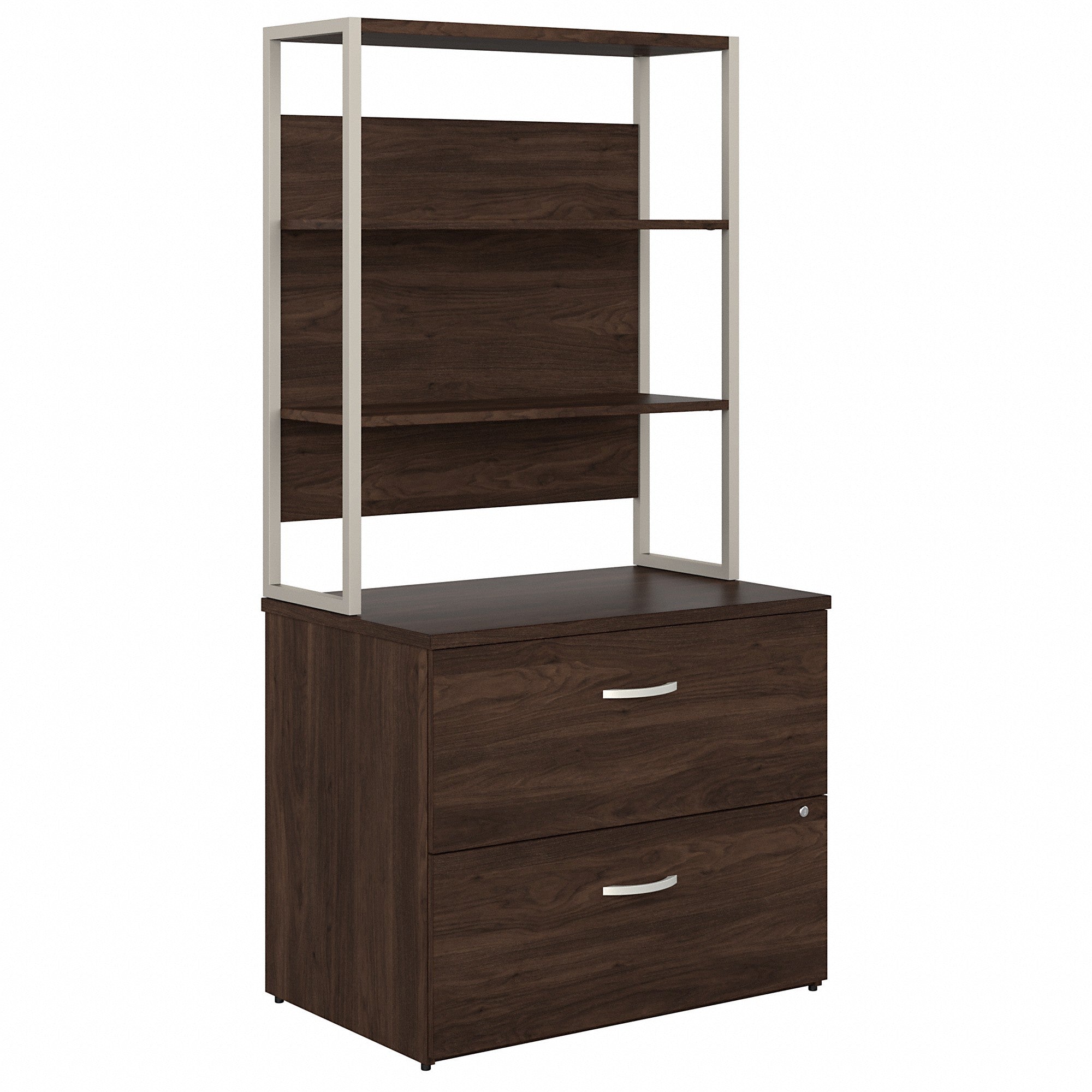 Bush Business Furniture Hybrid 2 Drawer Lateral File Cabinet with Shelves