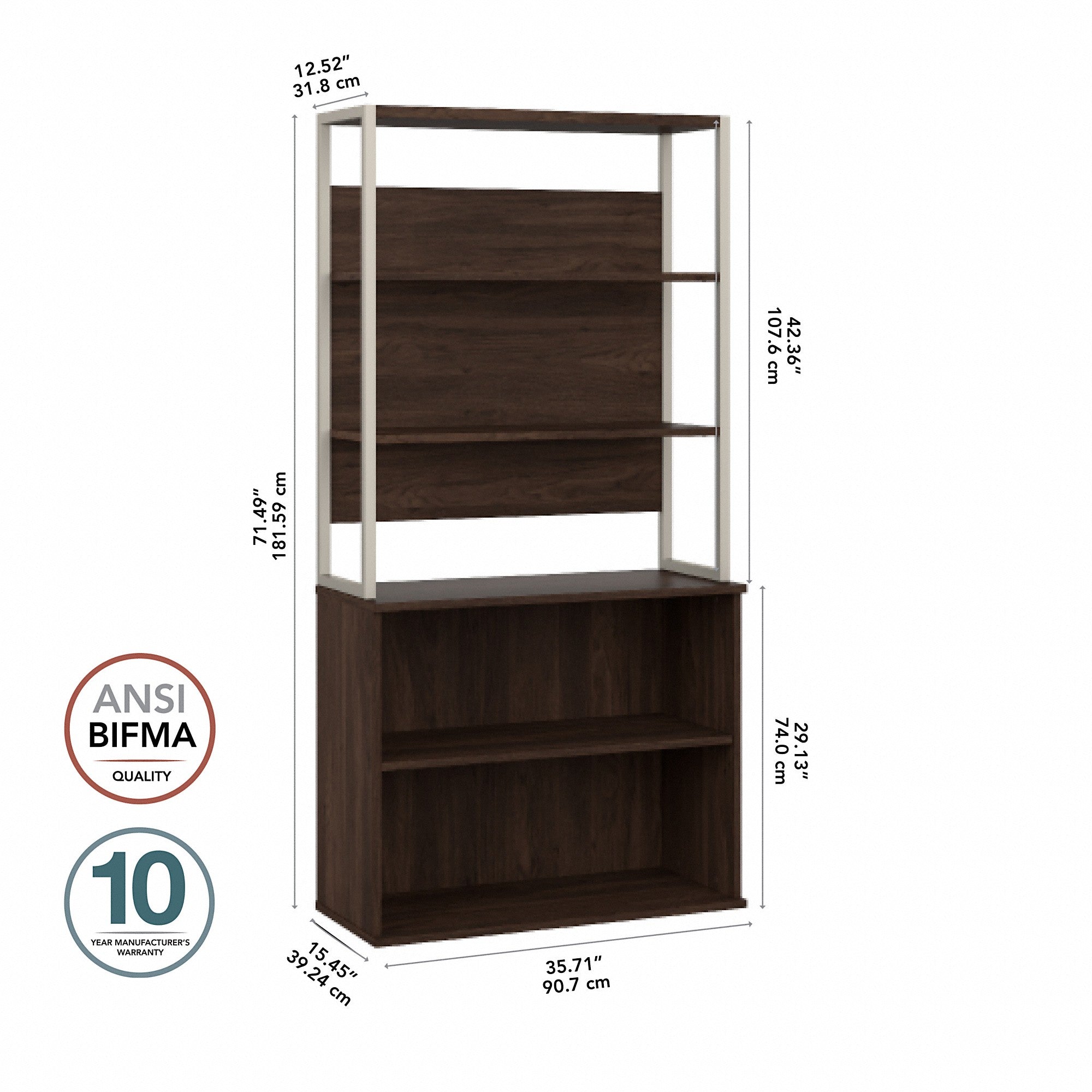 Bush Business Furniture Hybrid Tall Etagere Bookcase