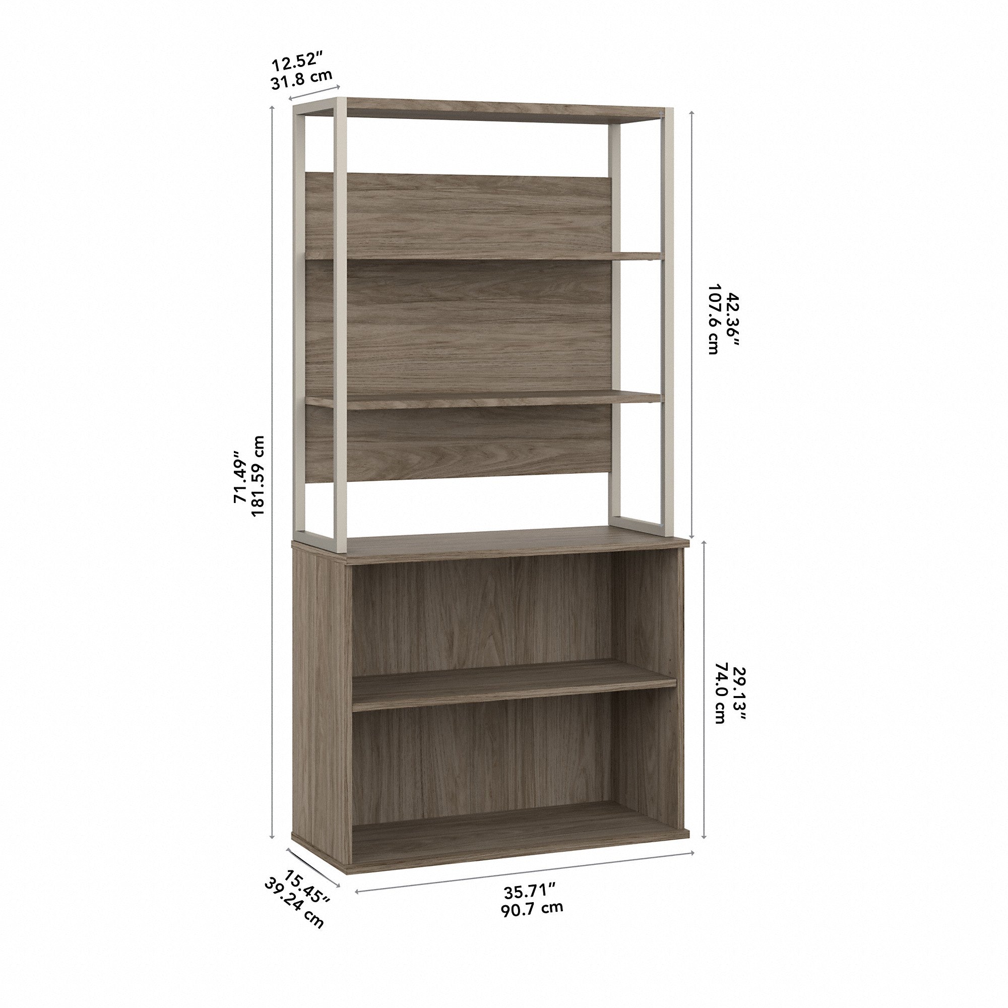 Bush Business Furniture Hybrid Tall Etagere Bookcase