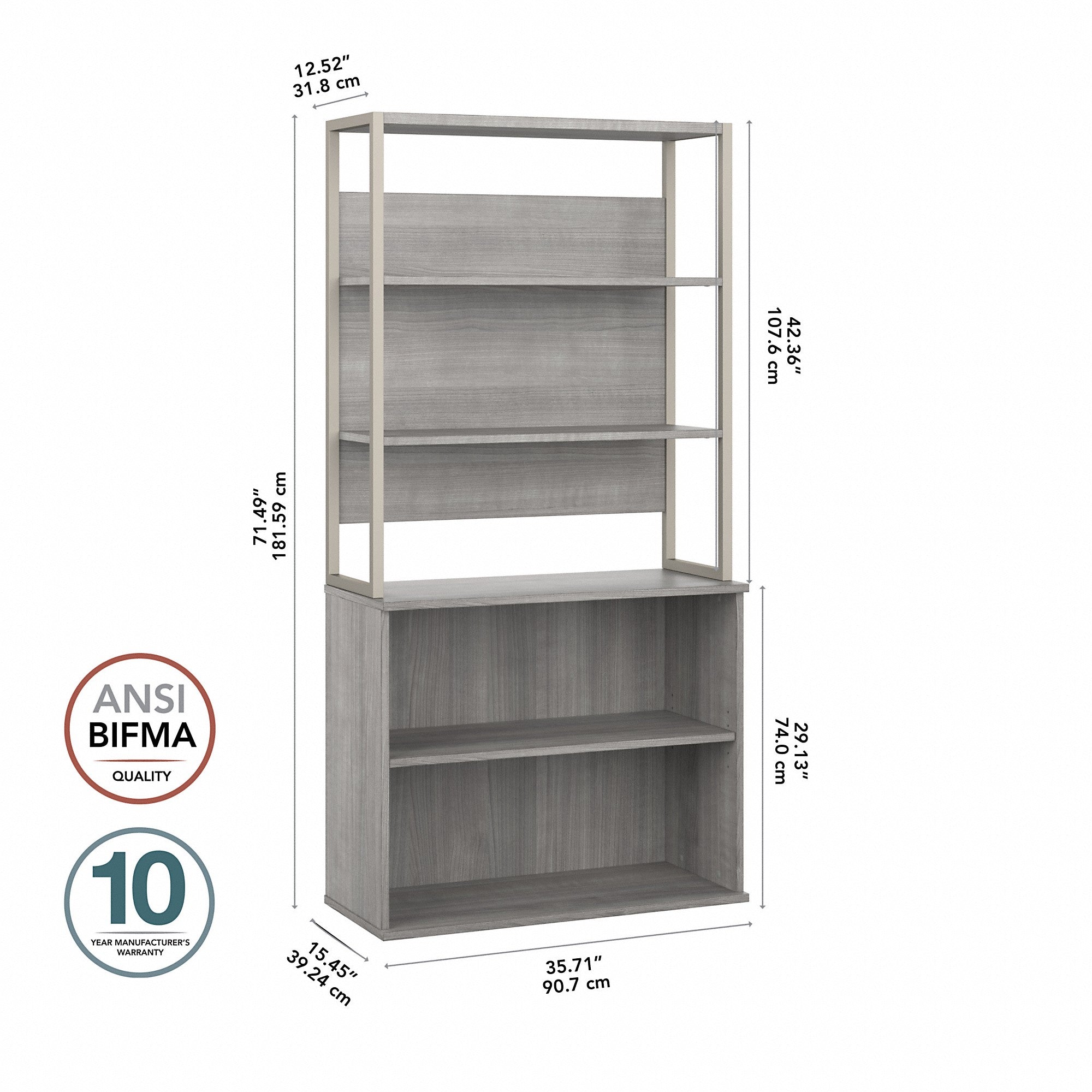 Bush Business Furniture Hybrid Tall Etagere Bookcase